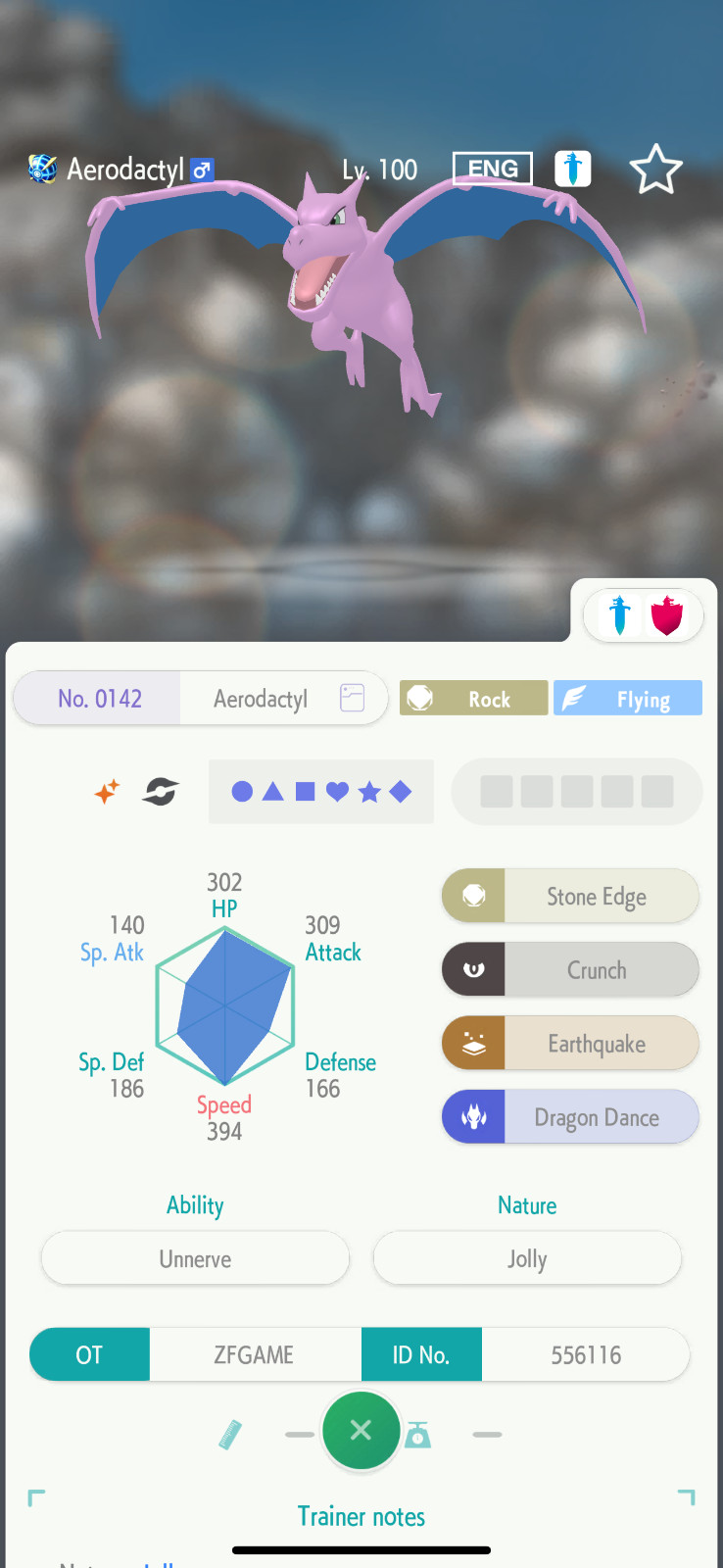 ✨6IV SHINY Aerodactyl + EVS🚀 POKEMON HOME✨Champions✨Online delivery⚡