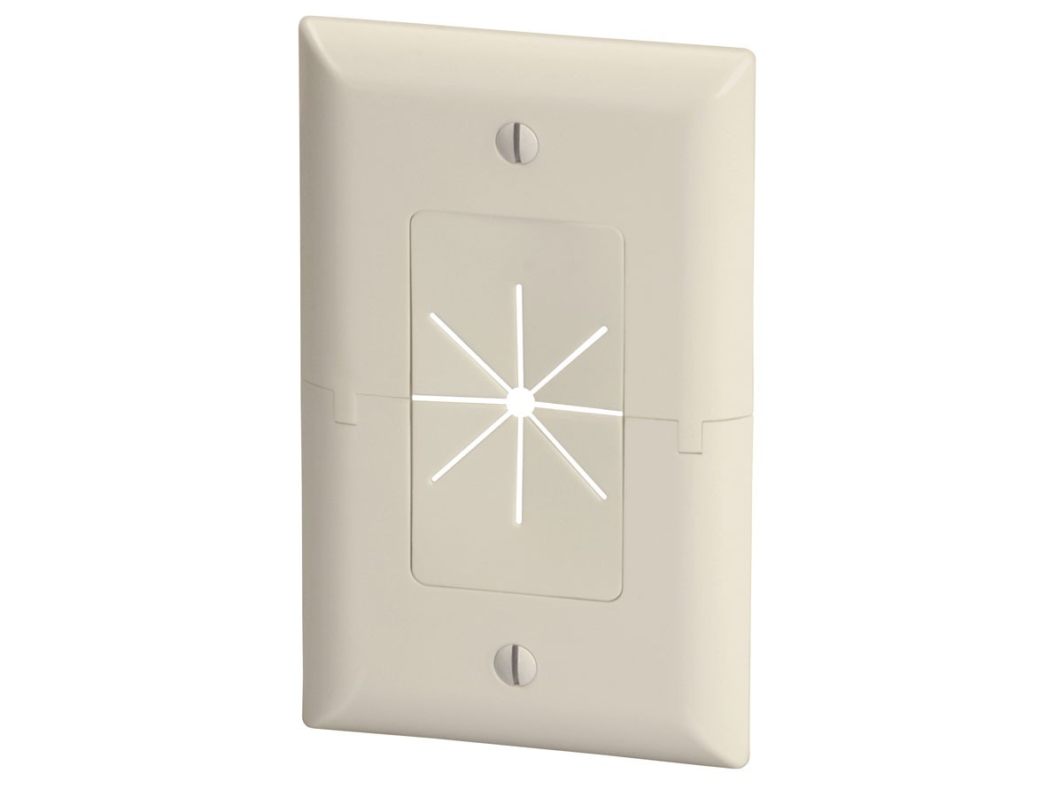 Monoprice Split Plate with Flexible Opening, Lite Almond