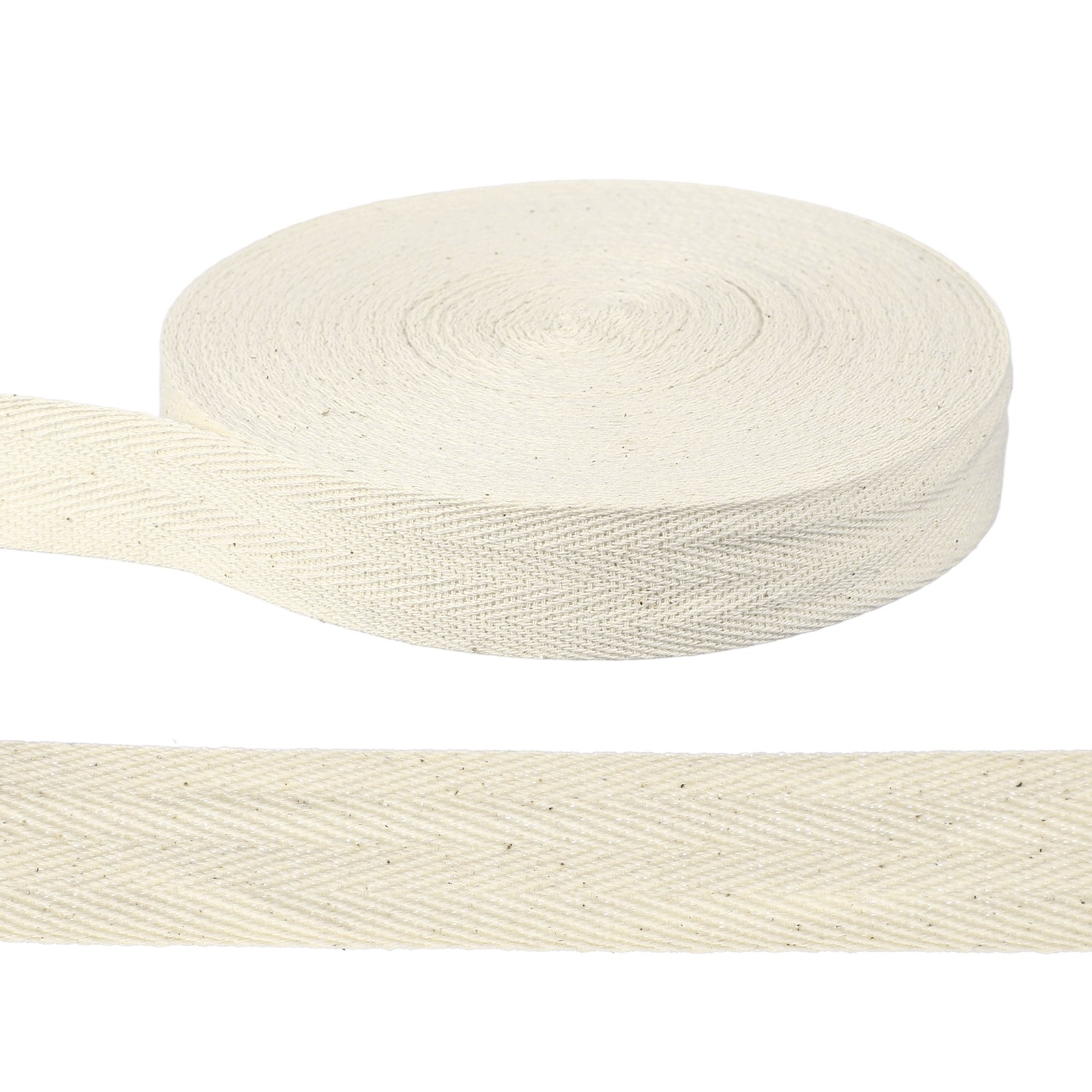 27 Yards Cotton Twill Tape Ribbon, 1"  Herringbone Twill Tape, White