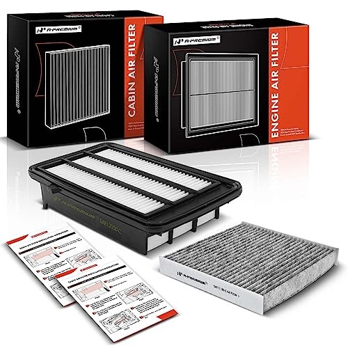 2-PC Engine & Cabin Air Filter with Activated Carbon Compatible with Honda CR