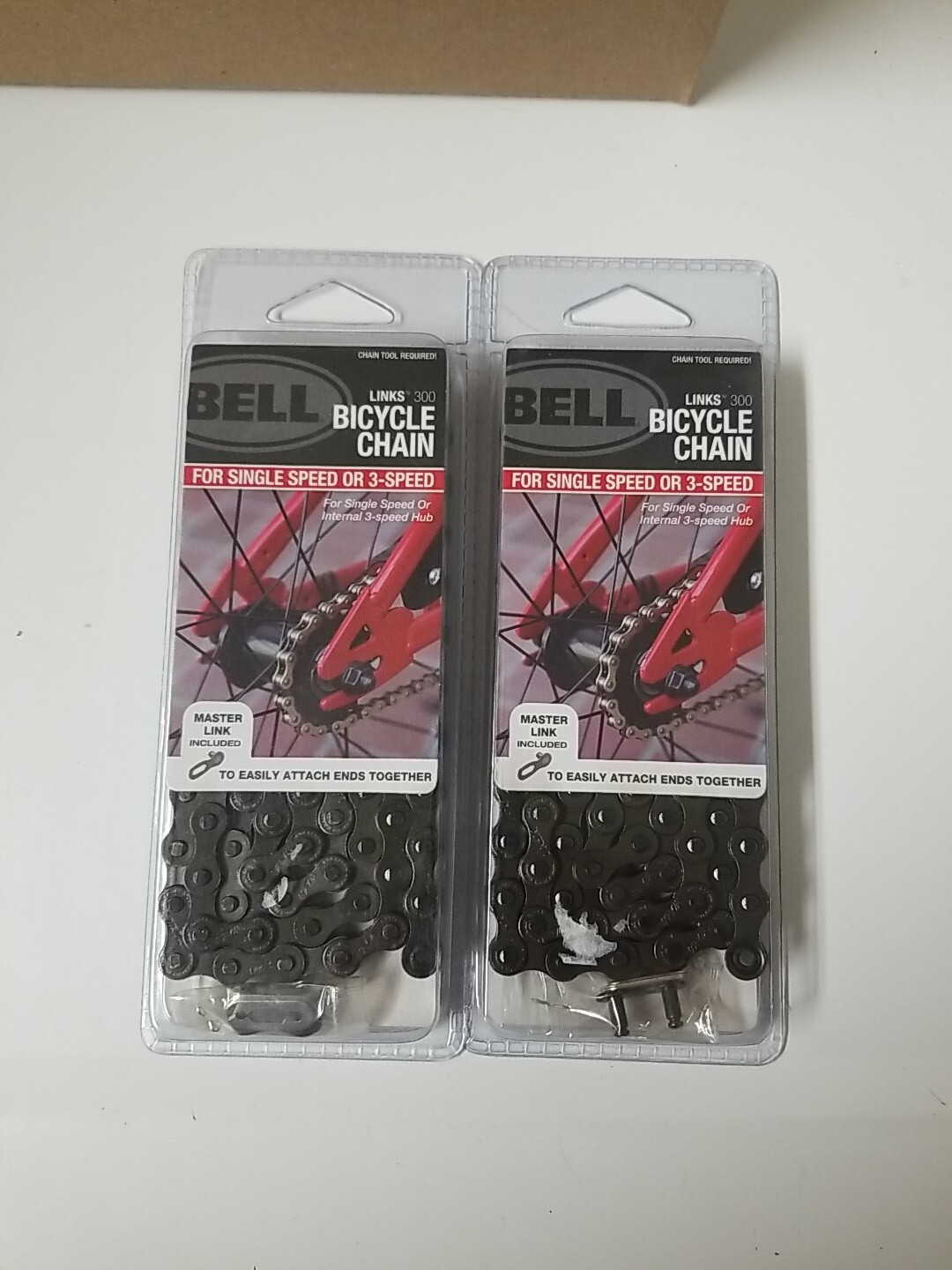 Lot Of 2 Bell Sports Uni-Chain Bicycle Chain Single and/or 3-Speed 1/2" X 1/8"