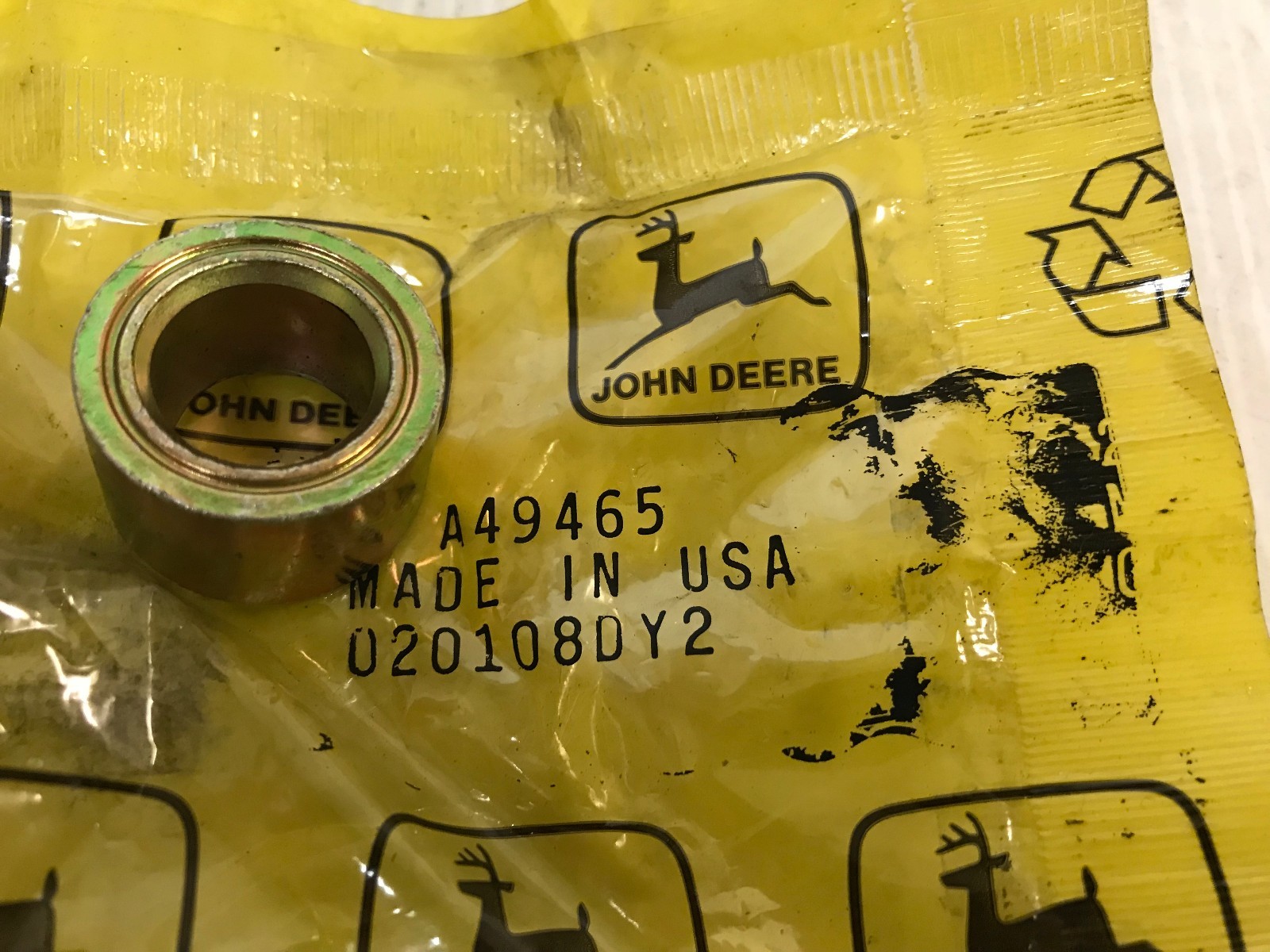 A49465  Genuine John Deere BUSHING  Replaces N262196