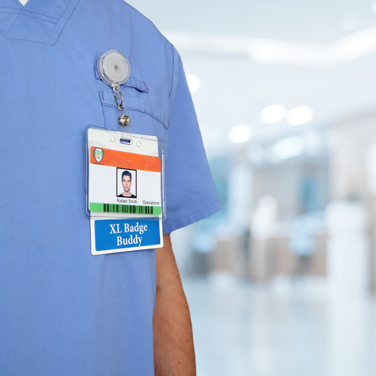 Physician Badge Buddy Oversized Horizontal Extra Long ID Backer for Doctors