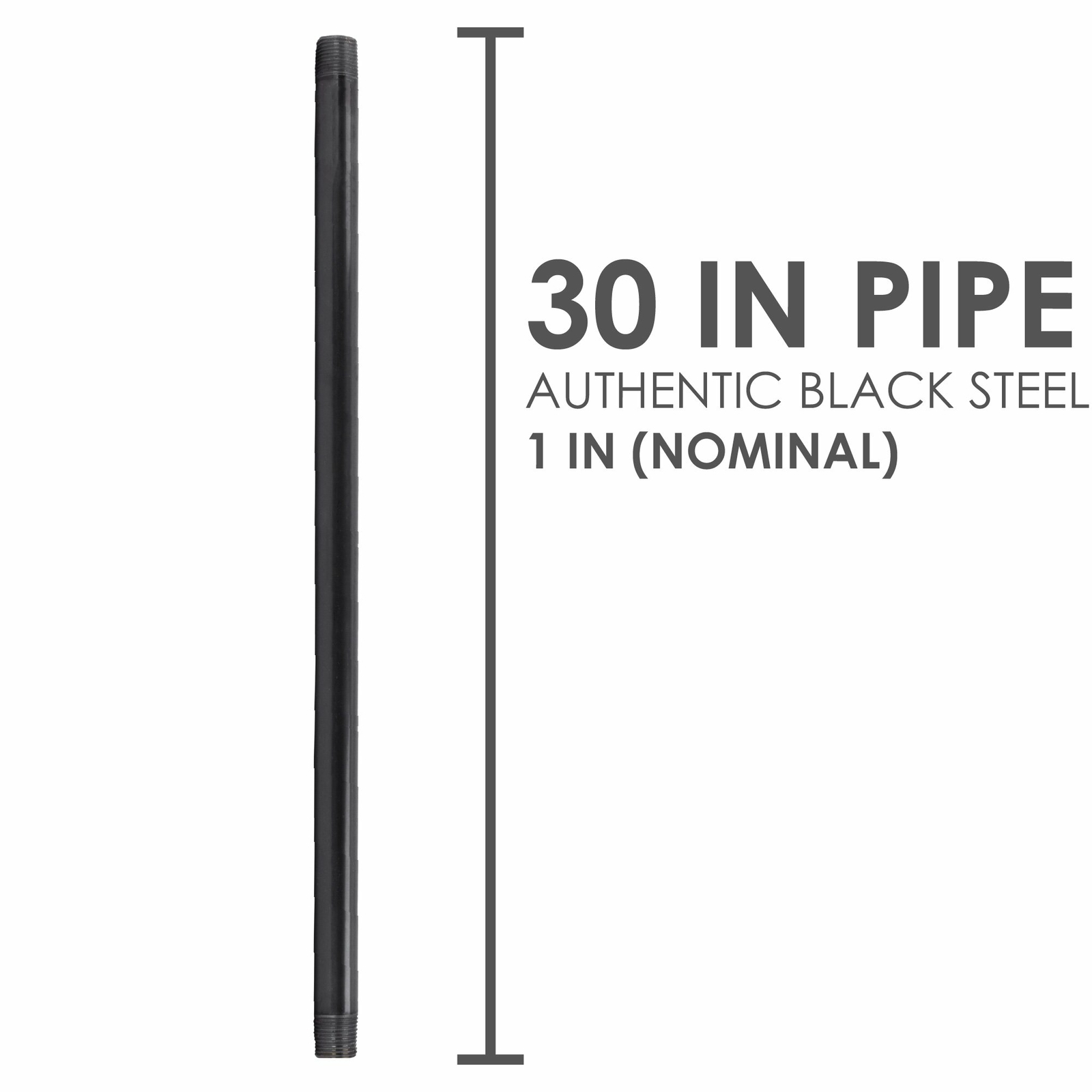1 in. X 30 in. Black Pipe 4 Pack