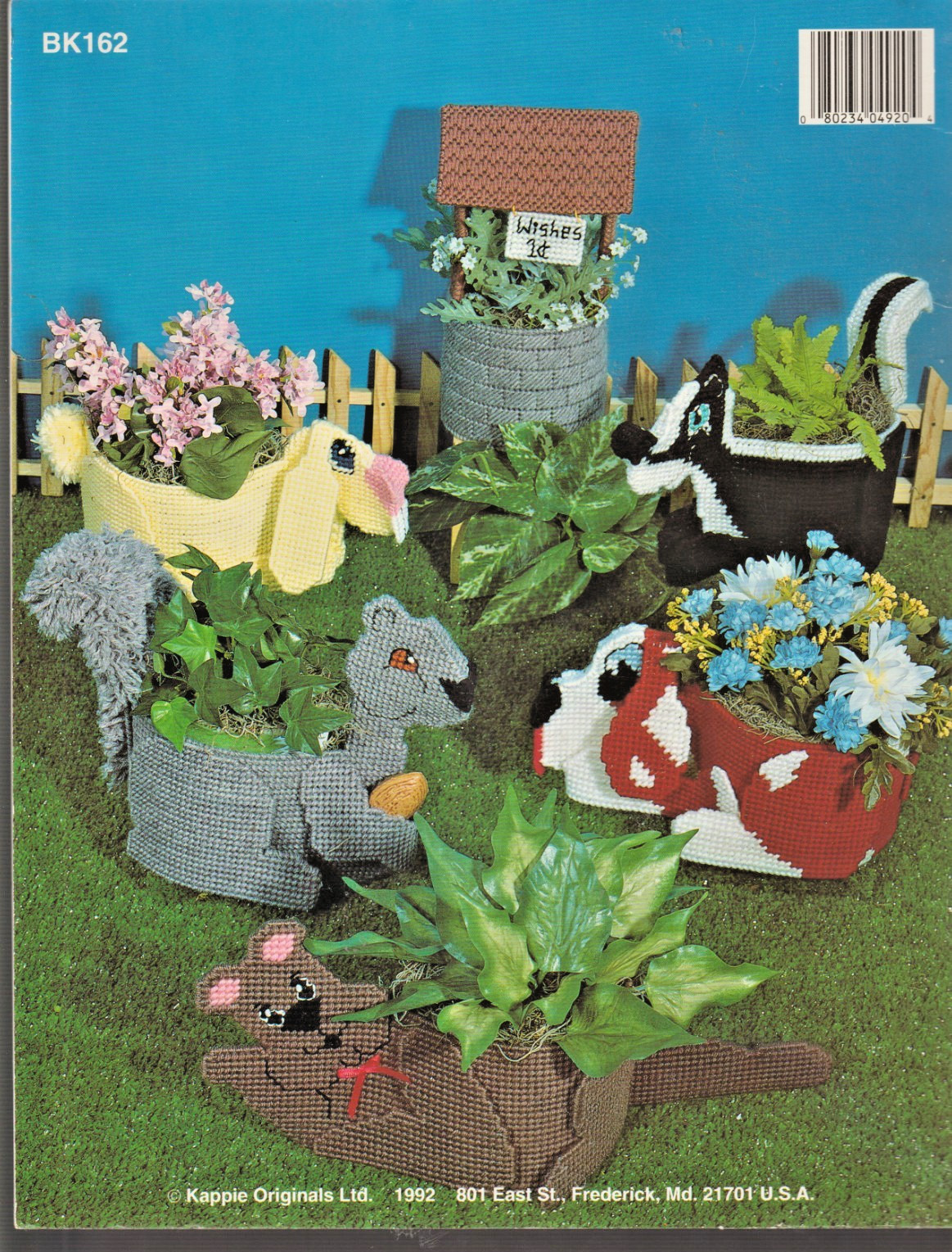 Pretty Planters * PLASTIC CANVAS PATTERNS * Book 162 - Debbie Tabor - Duck - Cat