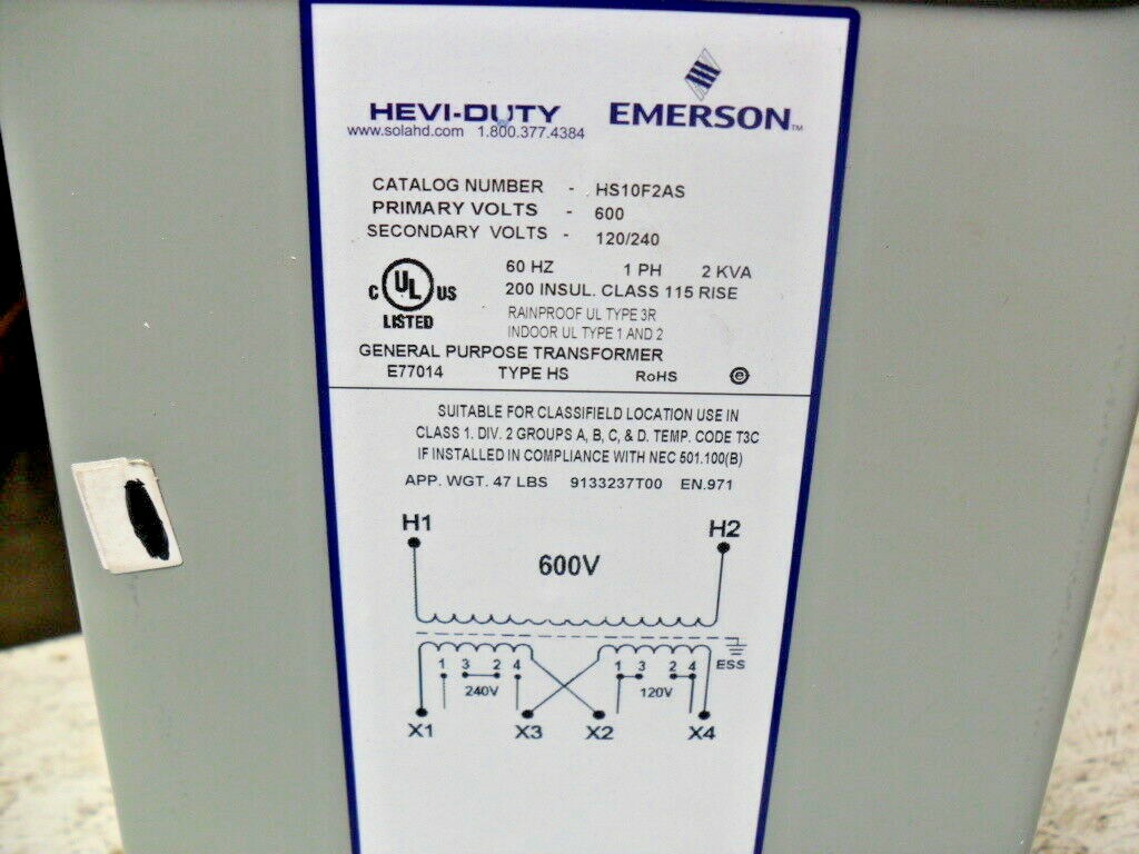 Hevi-Duty EMERSON HS102AS guaranteed