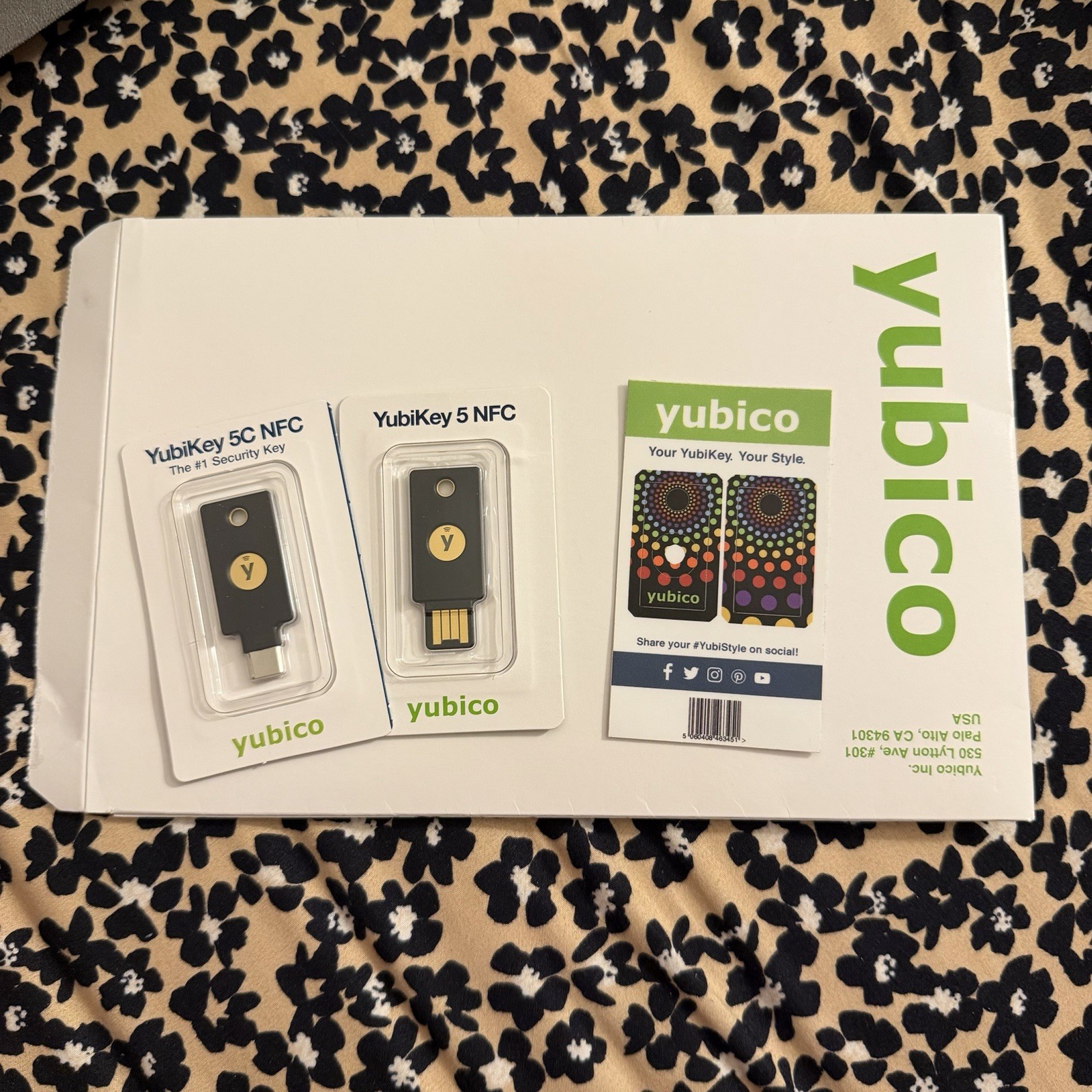 2 New Yubico YubiKey 5 NFC With Rainbow Color Yubikeys