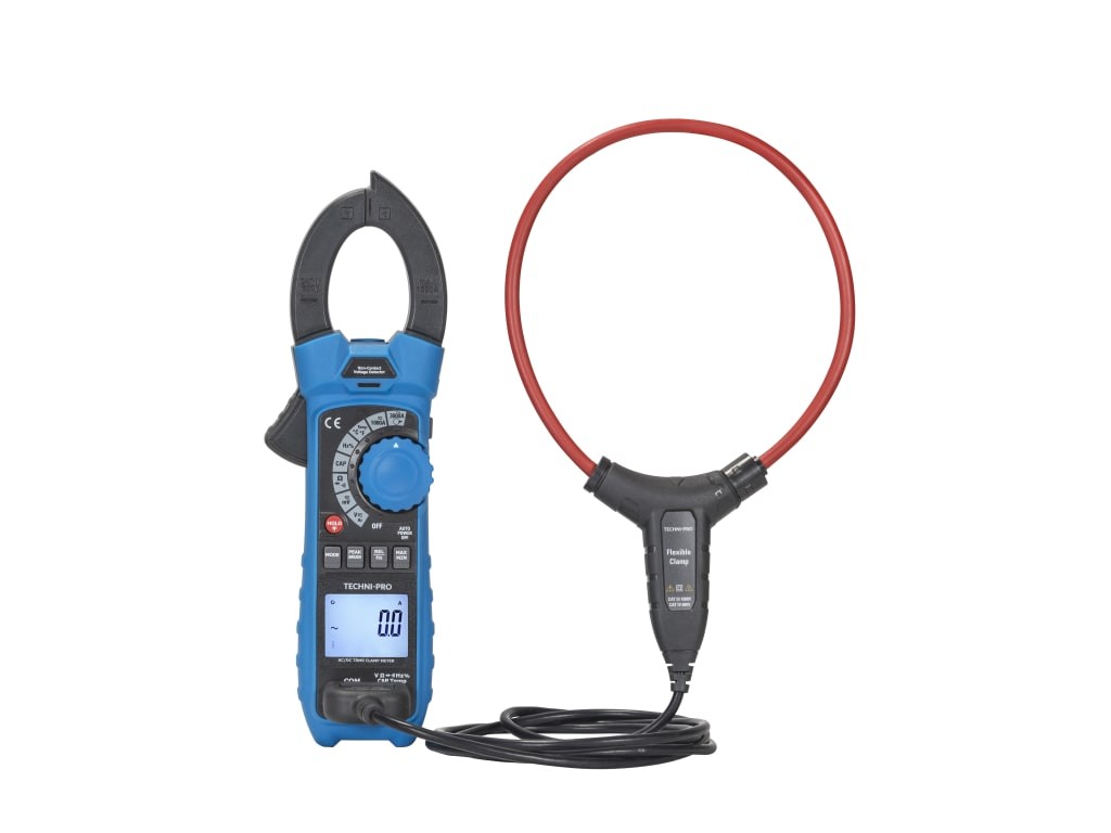 Techni-Pro TNP477 - Heavy-Duty True RMS Clamp Meter with Flex Probe