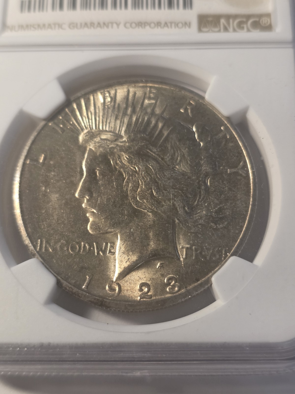 1923-S $1 Silver Peace Dollar NGC MS 62 Nice Luster