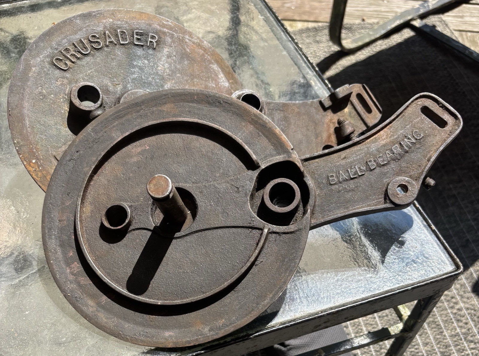 Vintage Crusader 8" Bench Grinder Wheel Guard Cover Cast Iron CR1 CR2 USA