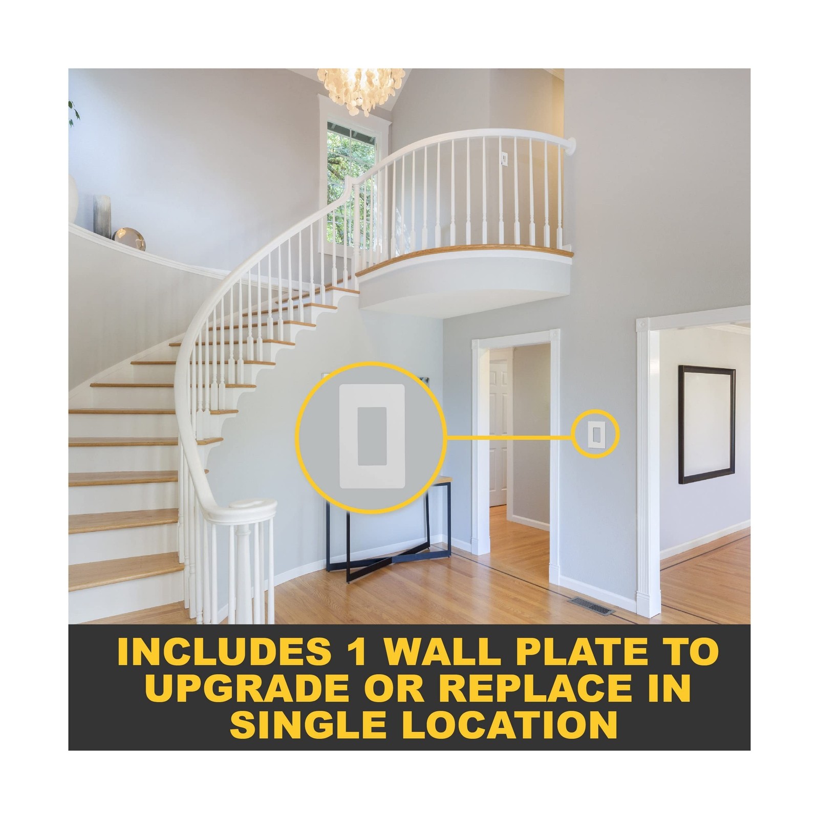 Faith White 1-Gang Screwless Wall Plate (1-pack) | Light Switch Plate or Wall...