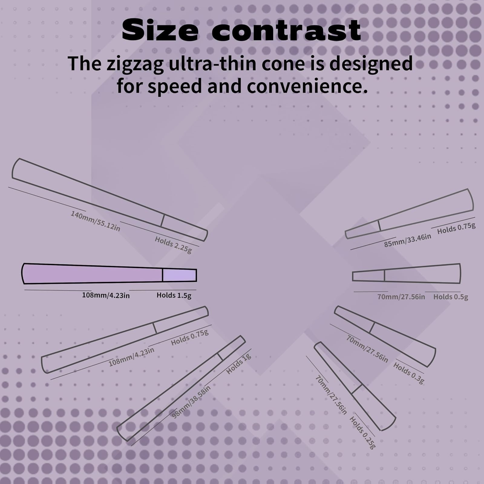 usixdaxla Purple Pre Rolled Cones - 100 Pack King Size Rolling Papers