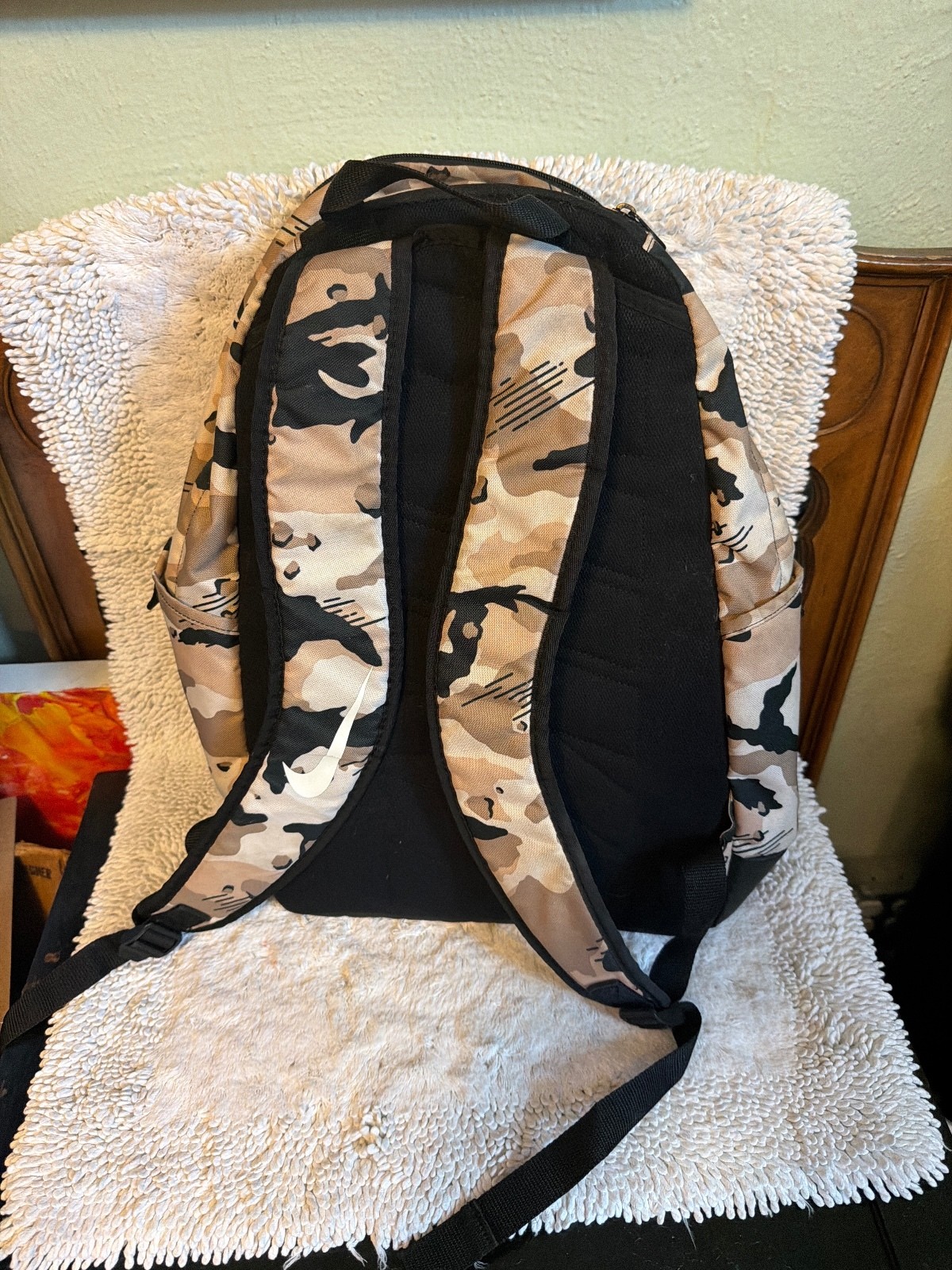 Nike Camouflage Print Backpack with Multiple Compartments