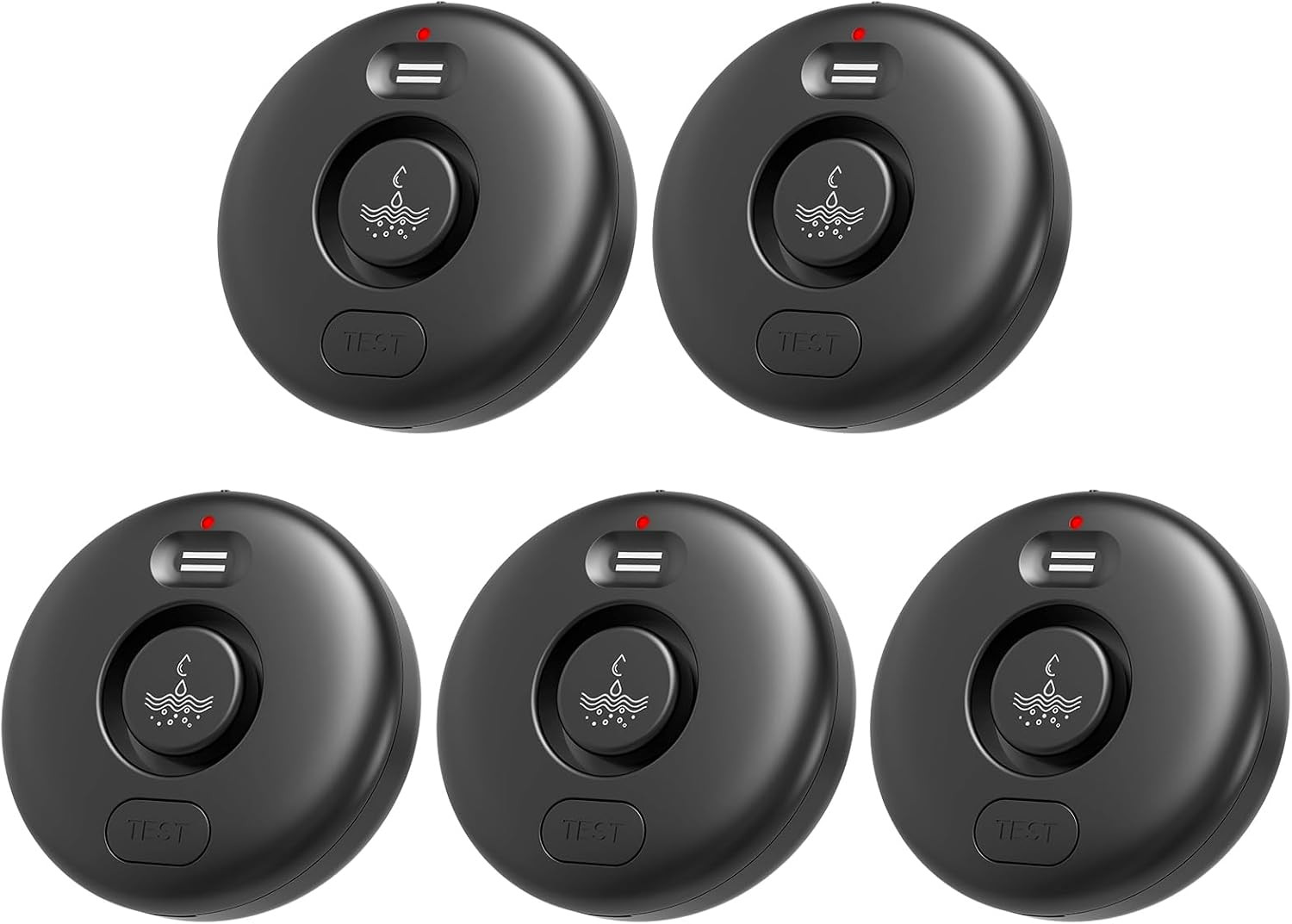5 Pack Water Leak Alarm Detector, 120Db Loud Alert, IP66 Waterproof | Water Sens