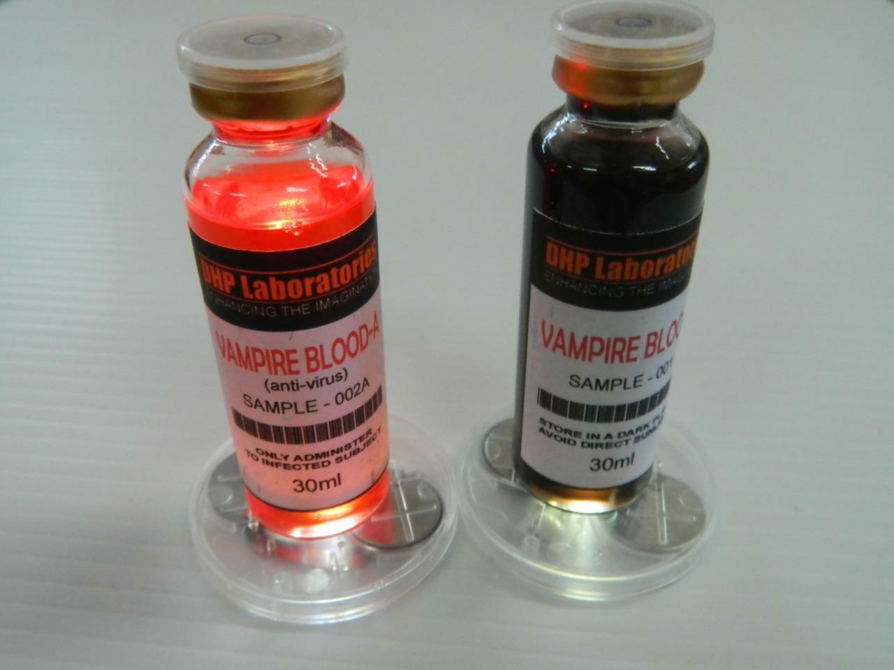 Vampire Blood and Anti Virus Combo Halloween Prop Cosplay Real Medical Vials