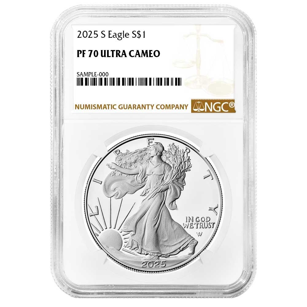 2025-S $1 1-oz Proof American Silver Eagle NGC PF70UC Brown Label