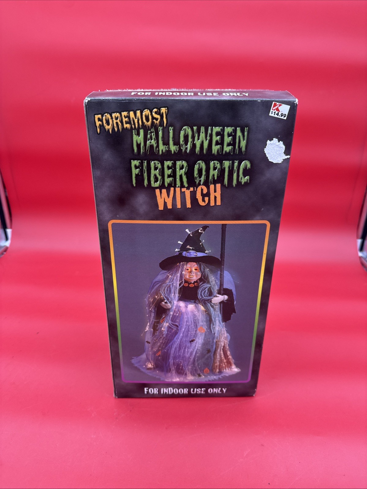 Vtg FOREMOST Fiber Optic Halloween WITCH Light Up - 12" Color Changing Tested