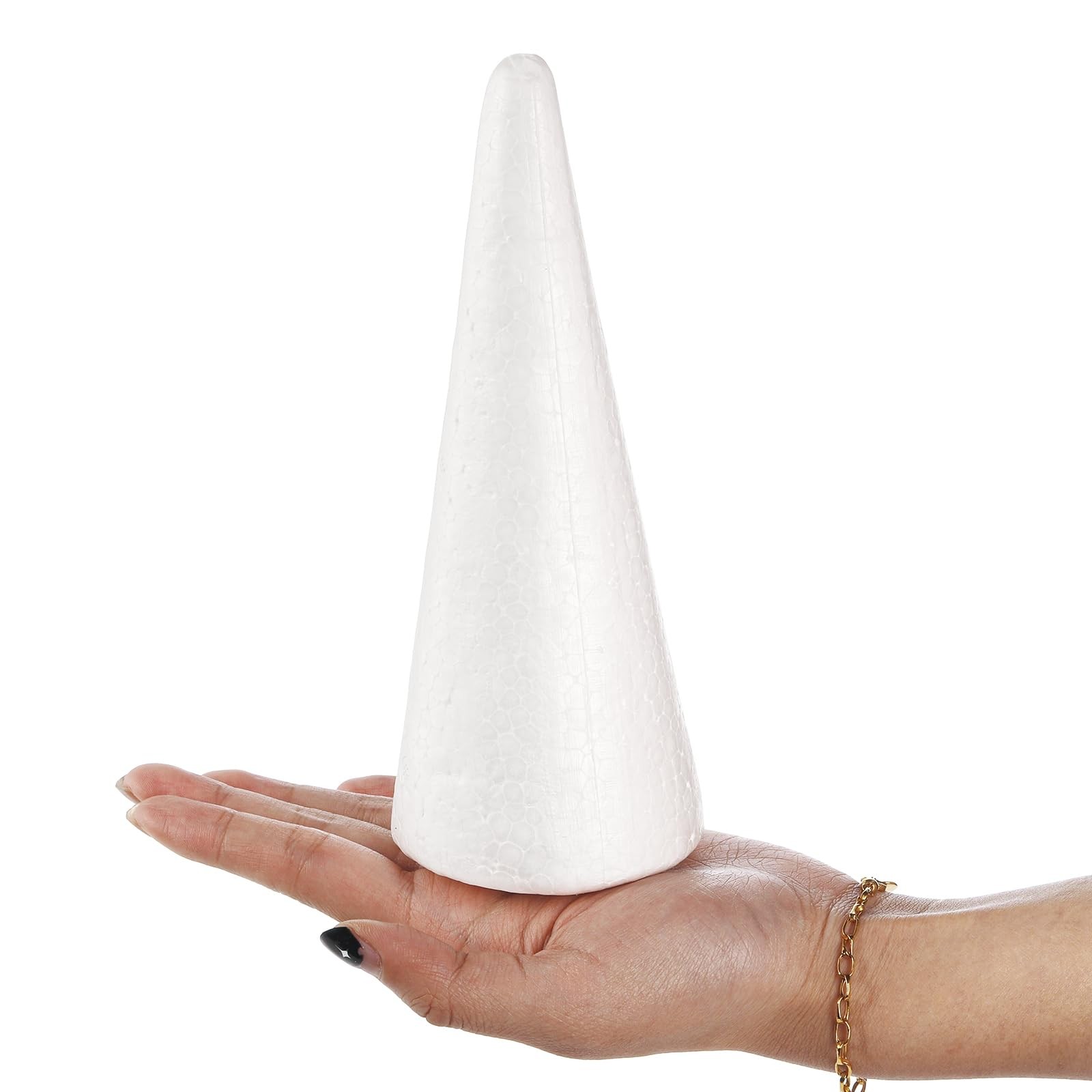 24 PCS Foam Tree Cones For Crafts 2.8x7 Inch White Polystyrene DIY Decor