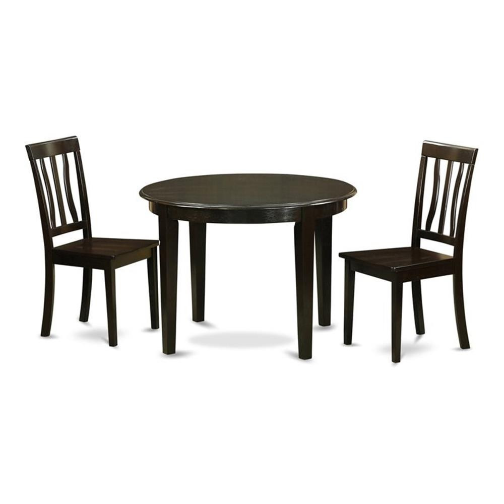 East West Furniture Boston 3-piece Traditional Wood Dining Set in Cappuccino