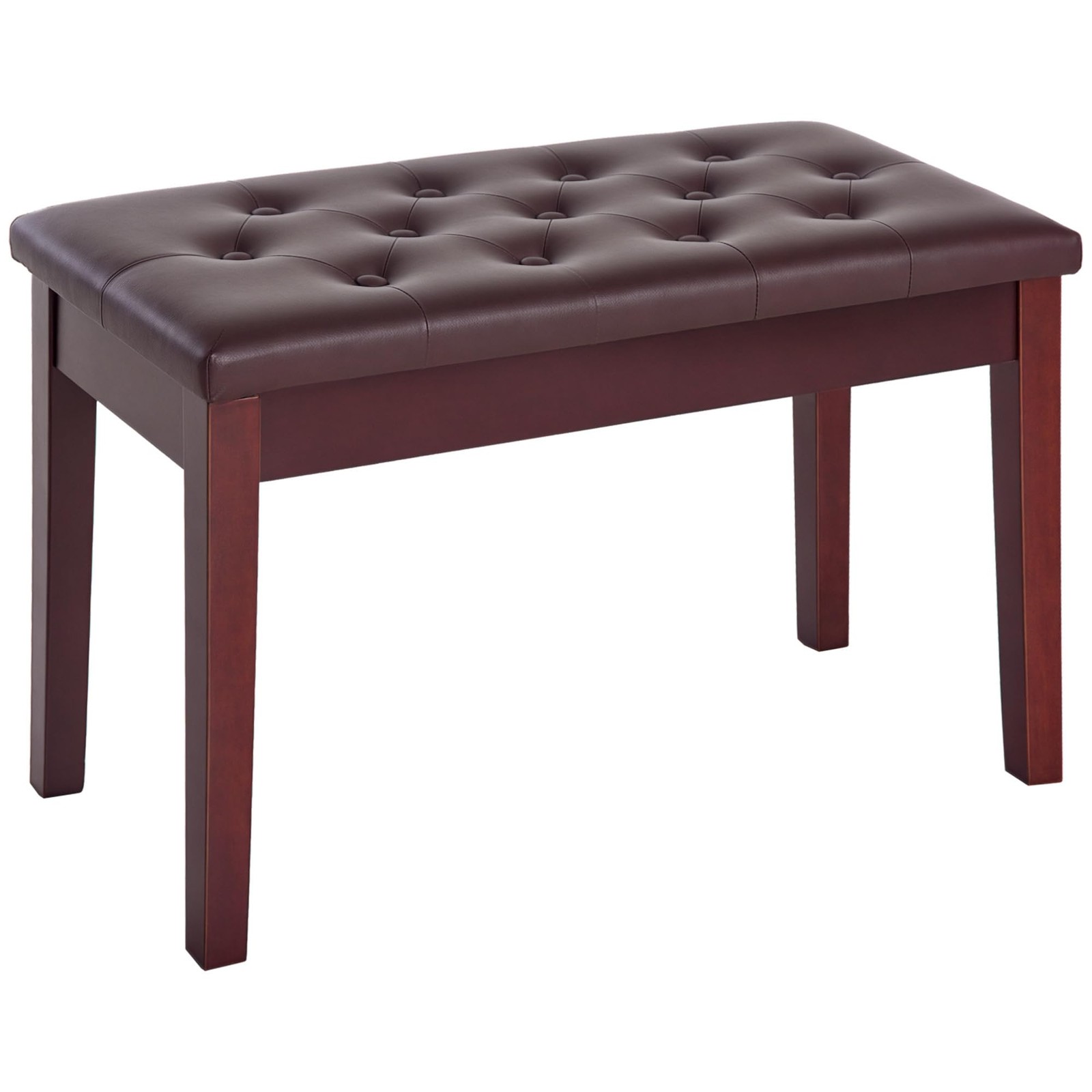 HOMCOM Piano Bench, Duet Piano Chair with Faux Leather Padded Cushion and Wooden