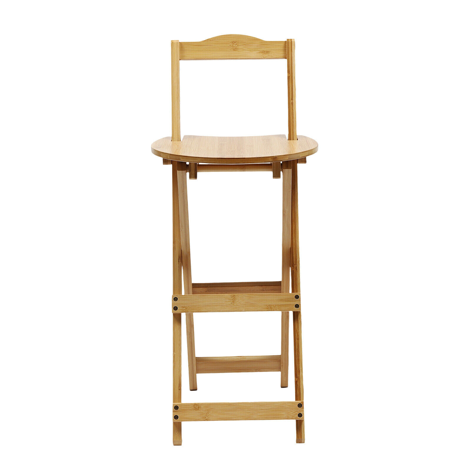 Portable Folding Bamboo Stool Tall Chair Foldable Bar Stool Porch Kitchen Chair
