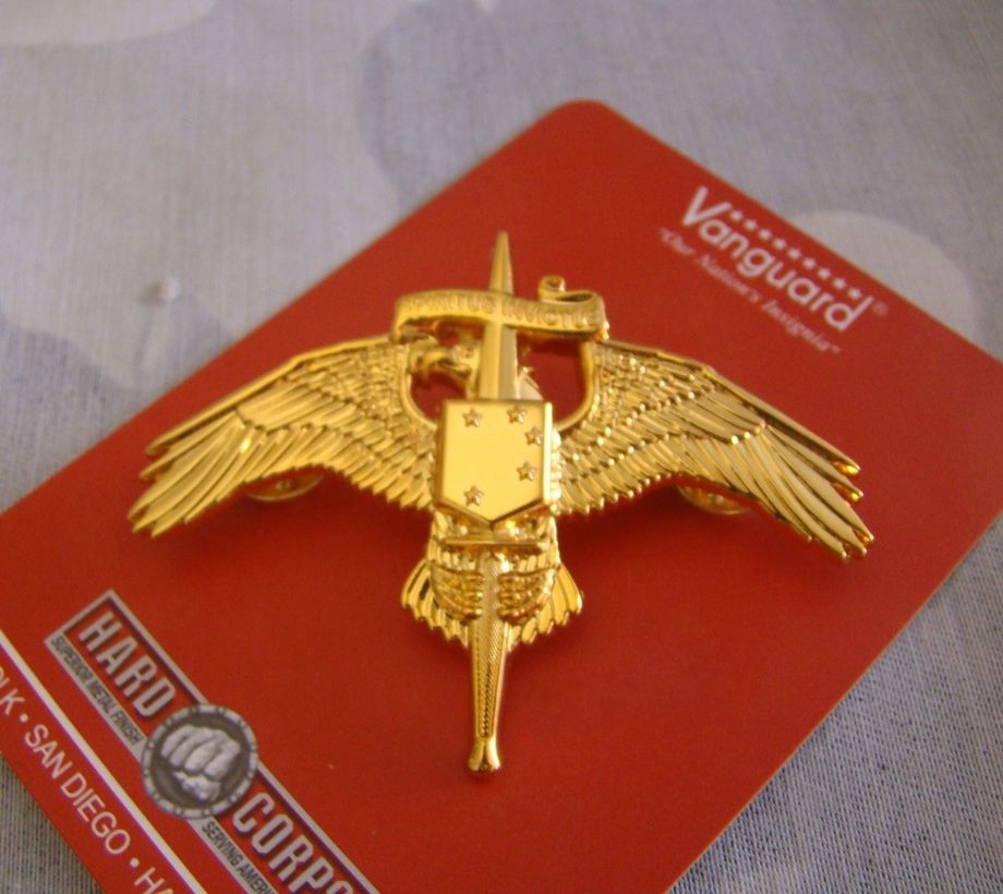 US Usmc Marsoc Wings Badge Pin Marine Raider Insignia Spiritus Invictus GOLD