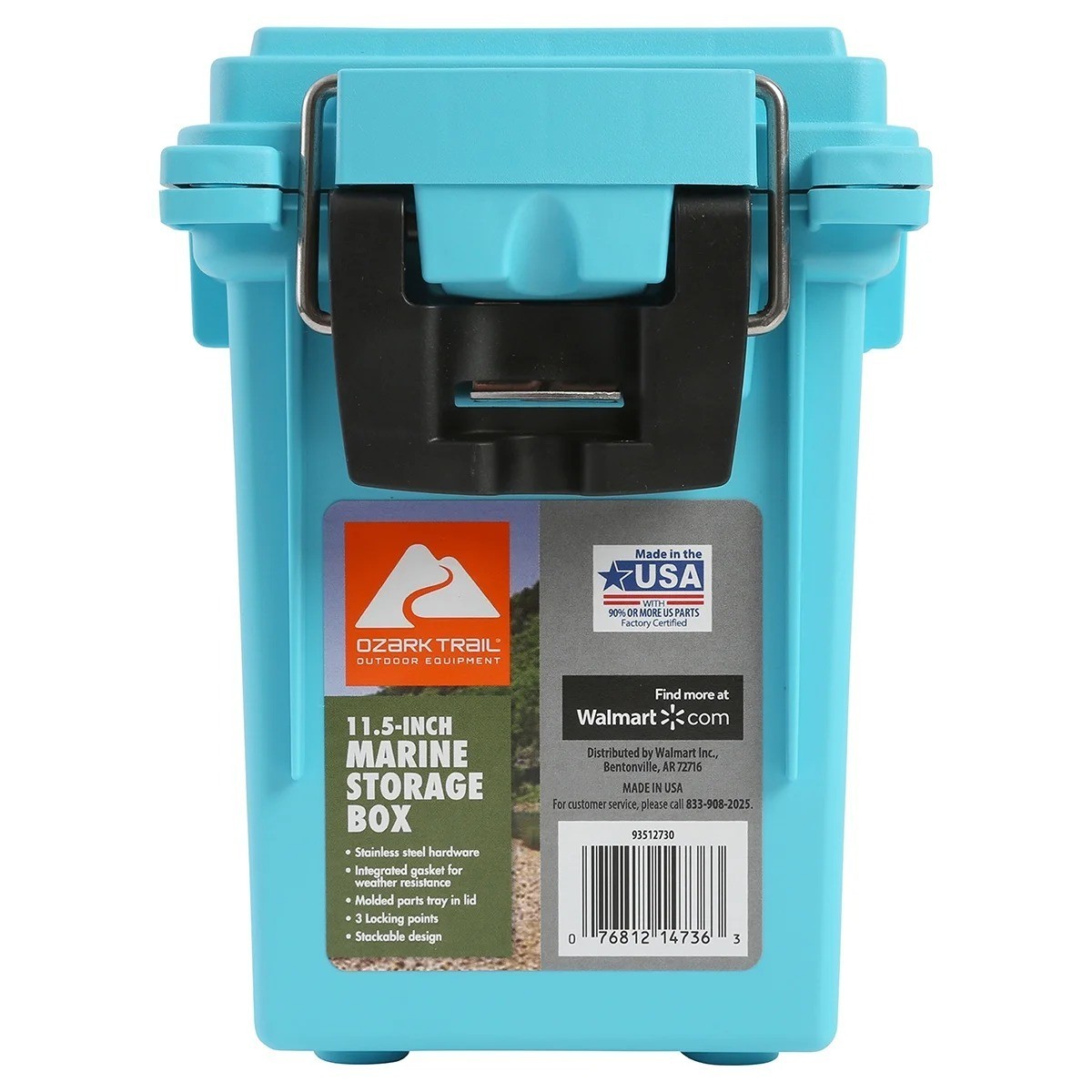 Ozark Trail Blue Marine Equipment Storage Box with Water Resistant Lid