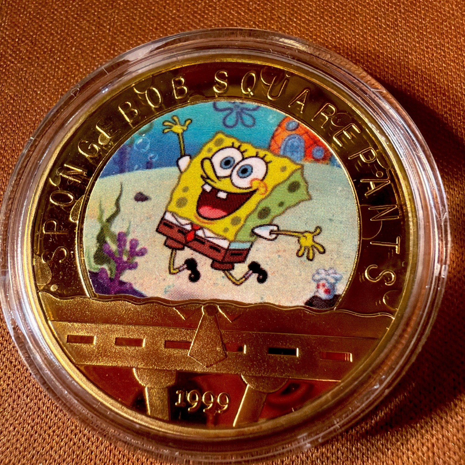 Rare 1999 SpongeBob SquarePants Challenge Coin Round Medal. 27 Year Old Coin!