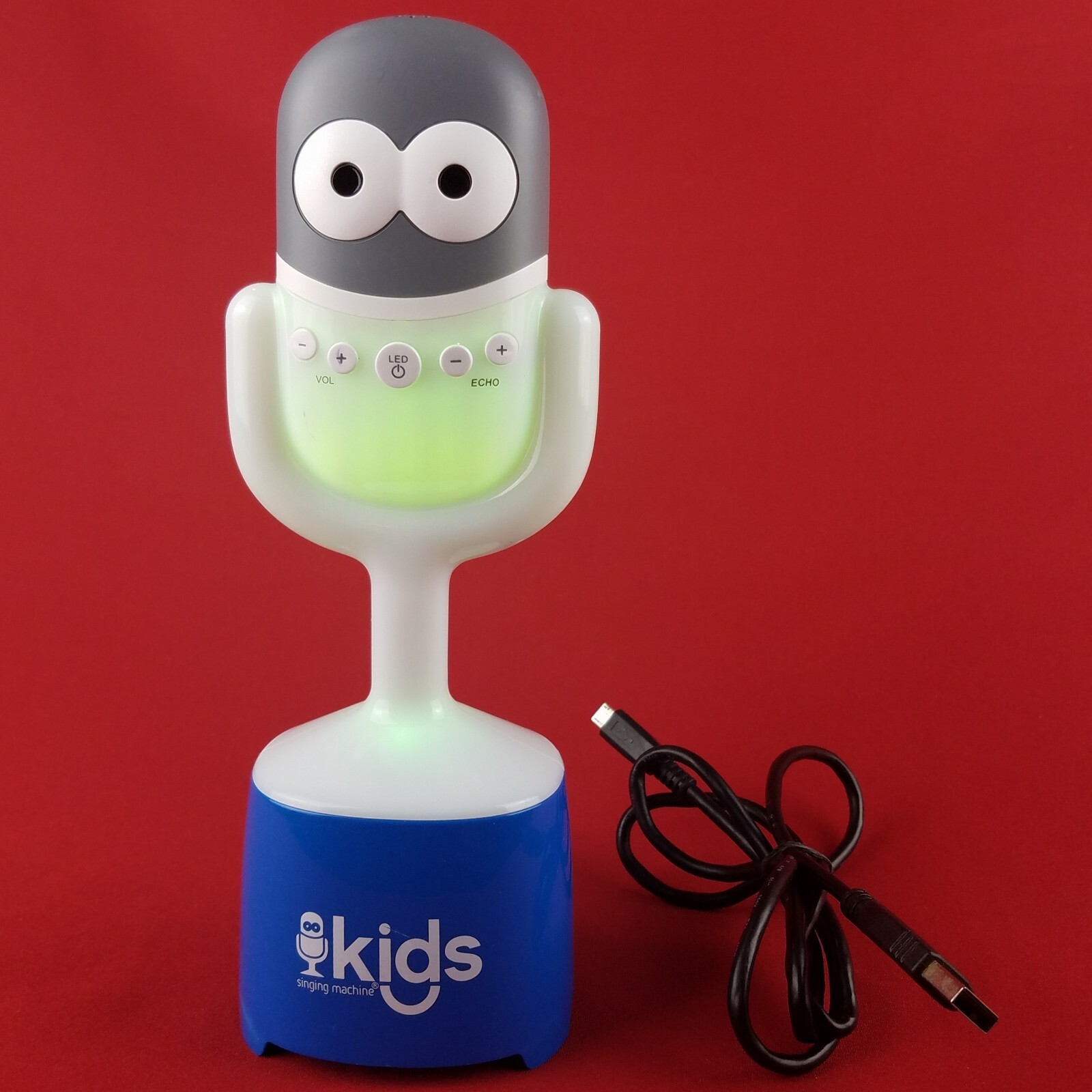 Singing Machine Bluetooth Speaker Mic Guy Color Changing LED Lights