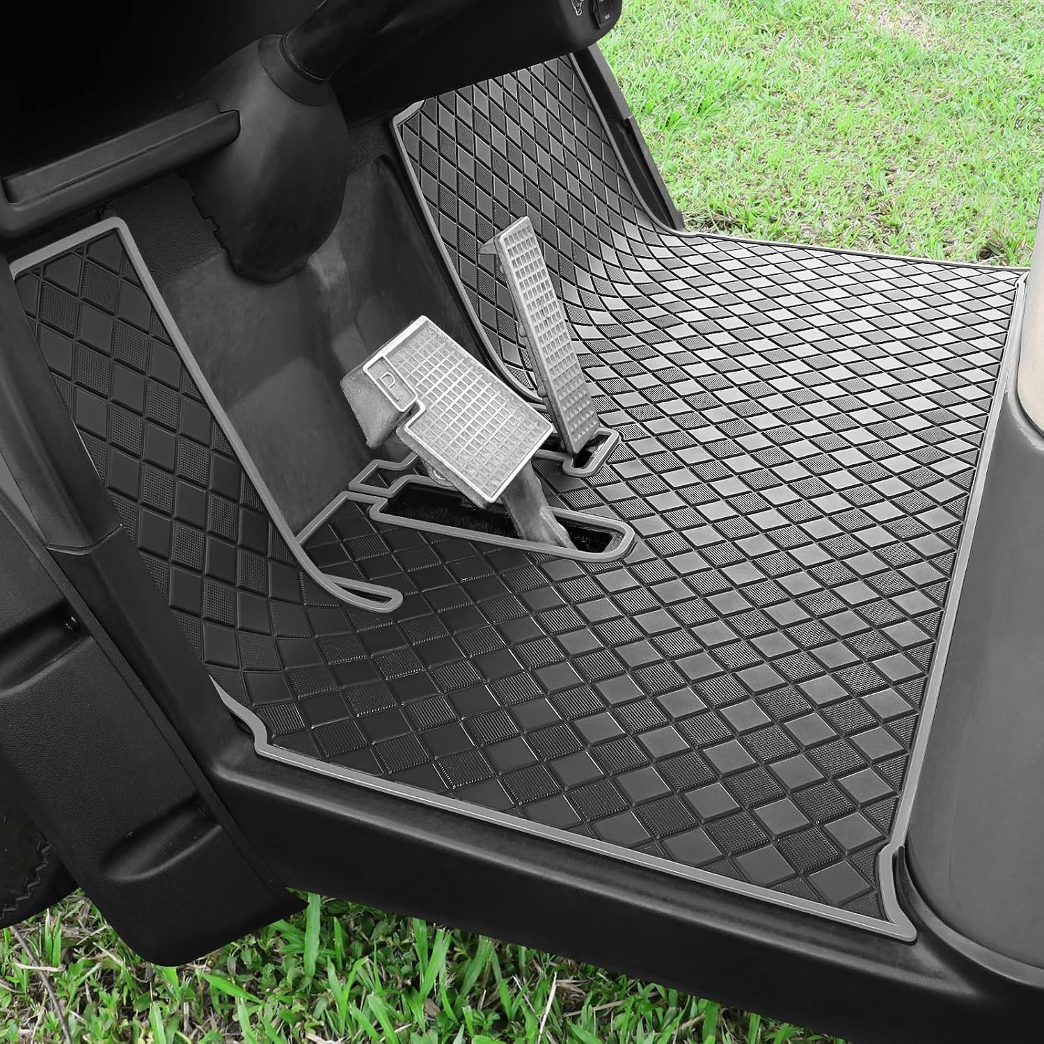 Golf Cart Floor Liner Mat 8Mm Thick Rubber Full Coverage Only Fit for 2007-2016