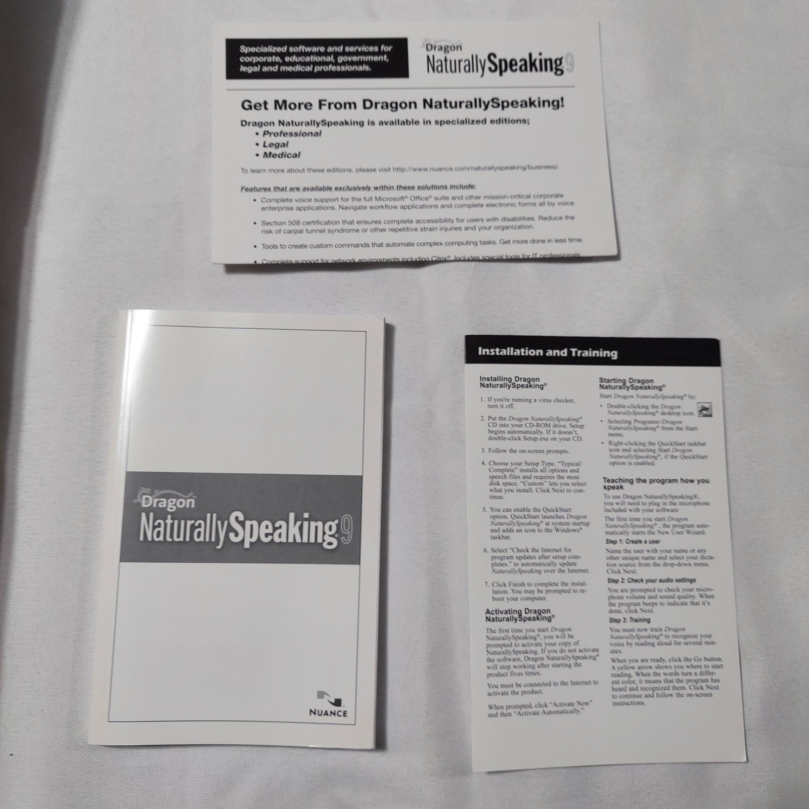 Dragon NaturallySpeaking 9 Preferred Speech Recognition Software PC Complete NOB