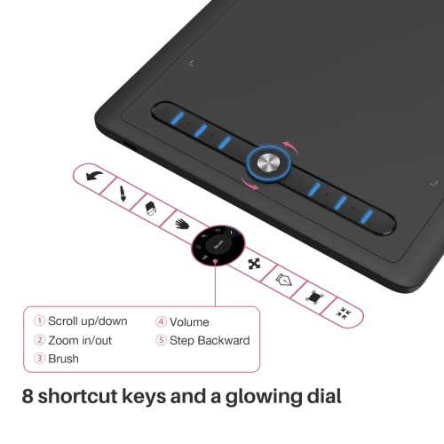 M0610Pro Drawing Tablet, 10x6 Inch, Tilt Support, Scroll Wheel | Battery-Free