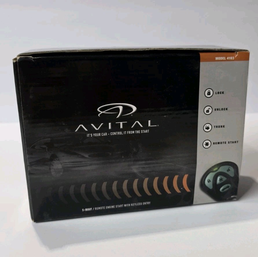 Avital 4103 Remote Start Keyless Entry System 2 Remotes Open Box Complete Kit