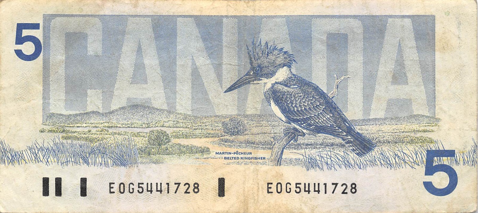 Canada  $5  1986  Series  EOG   Circulated Banknote JW