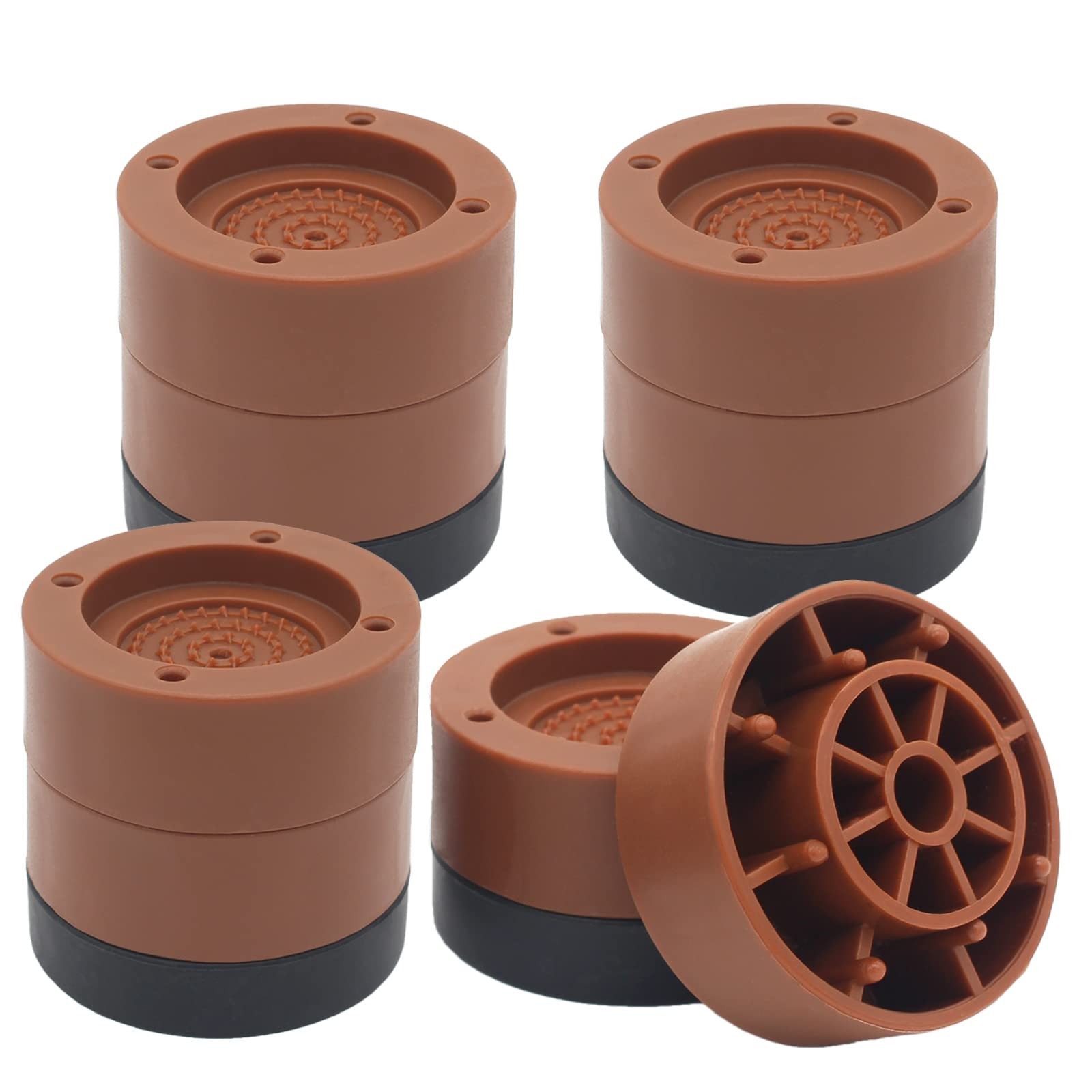 2 Inch Brown Bed Furniture Risers Adjustable Lifts Heavy Duty 1300 LBS 4 PCS