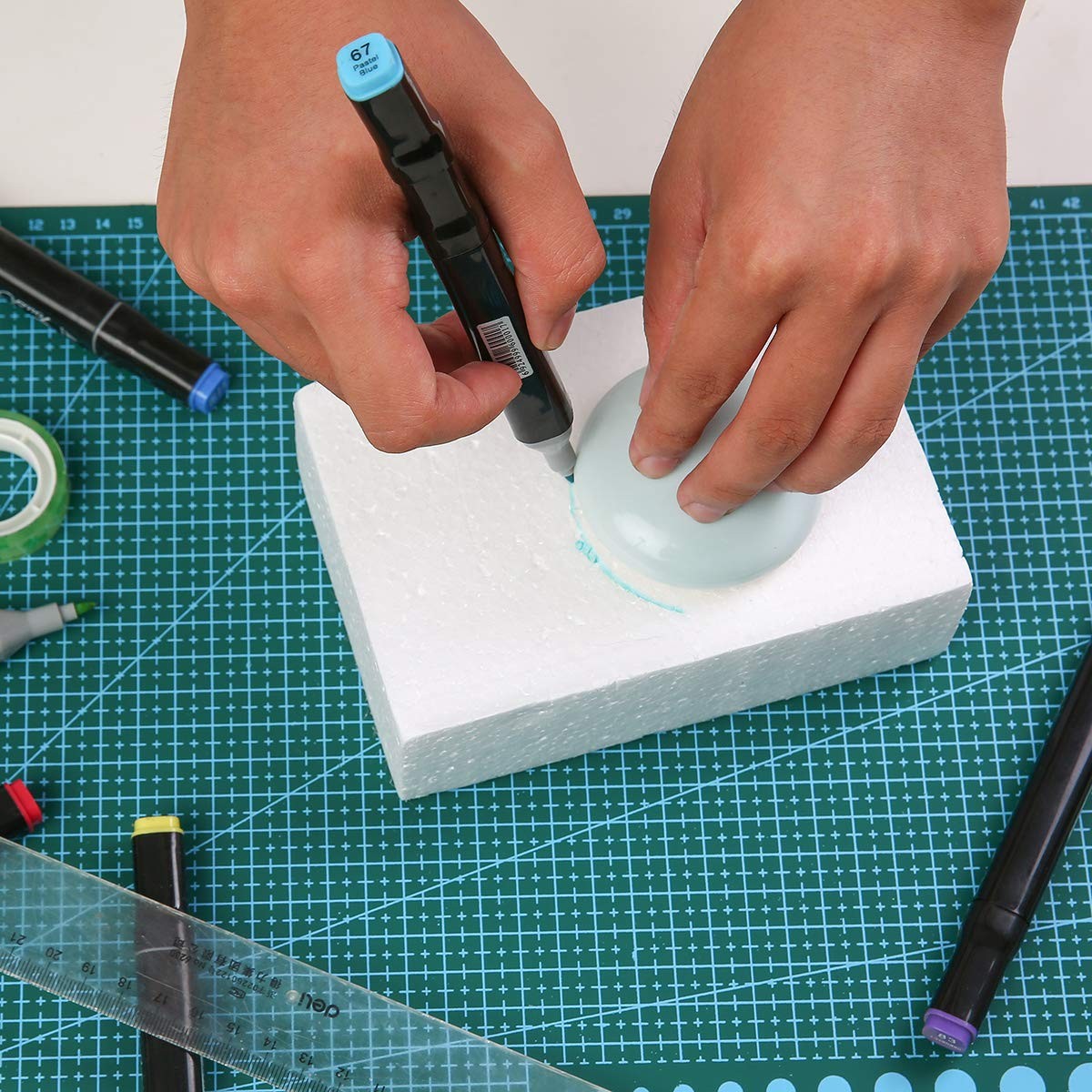 8 Pack Craft Foam Blocks 6X4X2in Polystyrene Brick Rectangle for Arts Project...