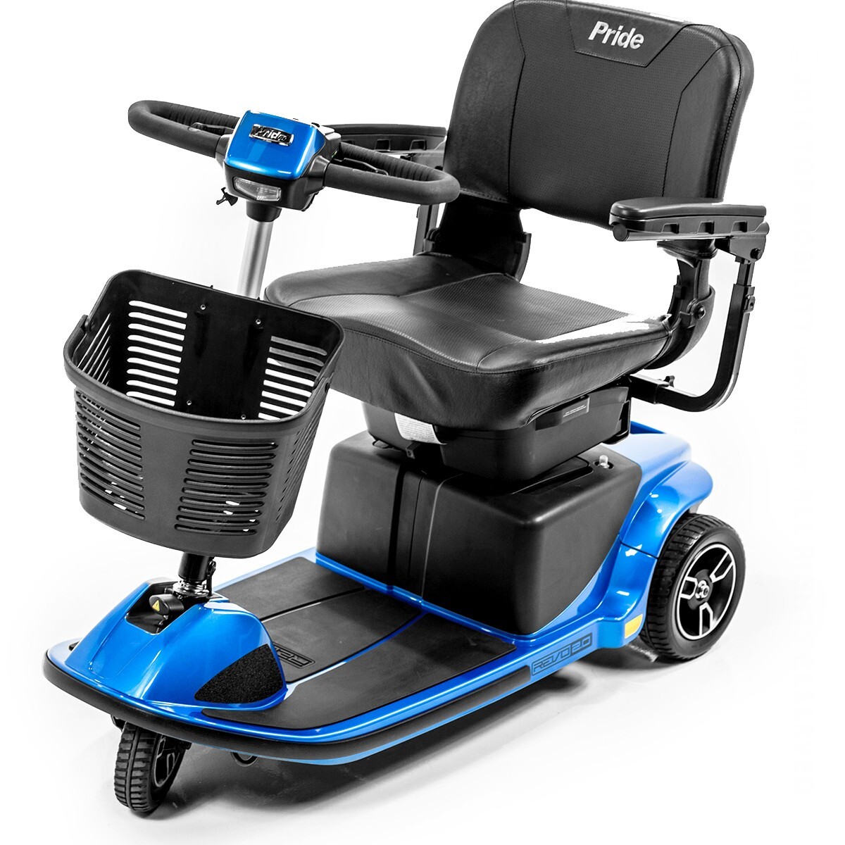 Pride Revo S66 3 Wheel Mobility Scooter-Blue-1 year labor warranty included!