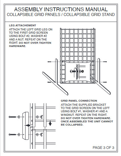 Gridwall Panel 2' x 6' - Total Measures Display White 2 Legs Stand Metal