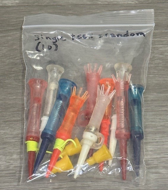 KOVISS VS TEES Flexible Golf Tees - Single Random Sack of  Tees  (Lot of 10)