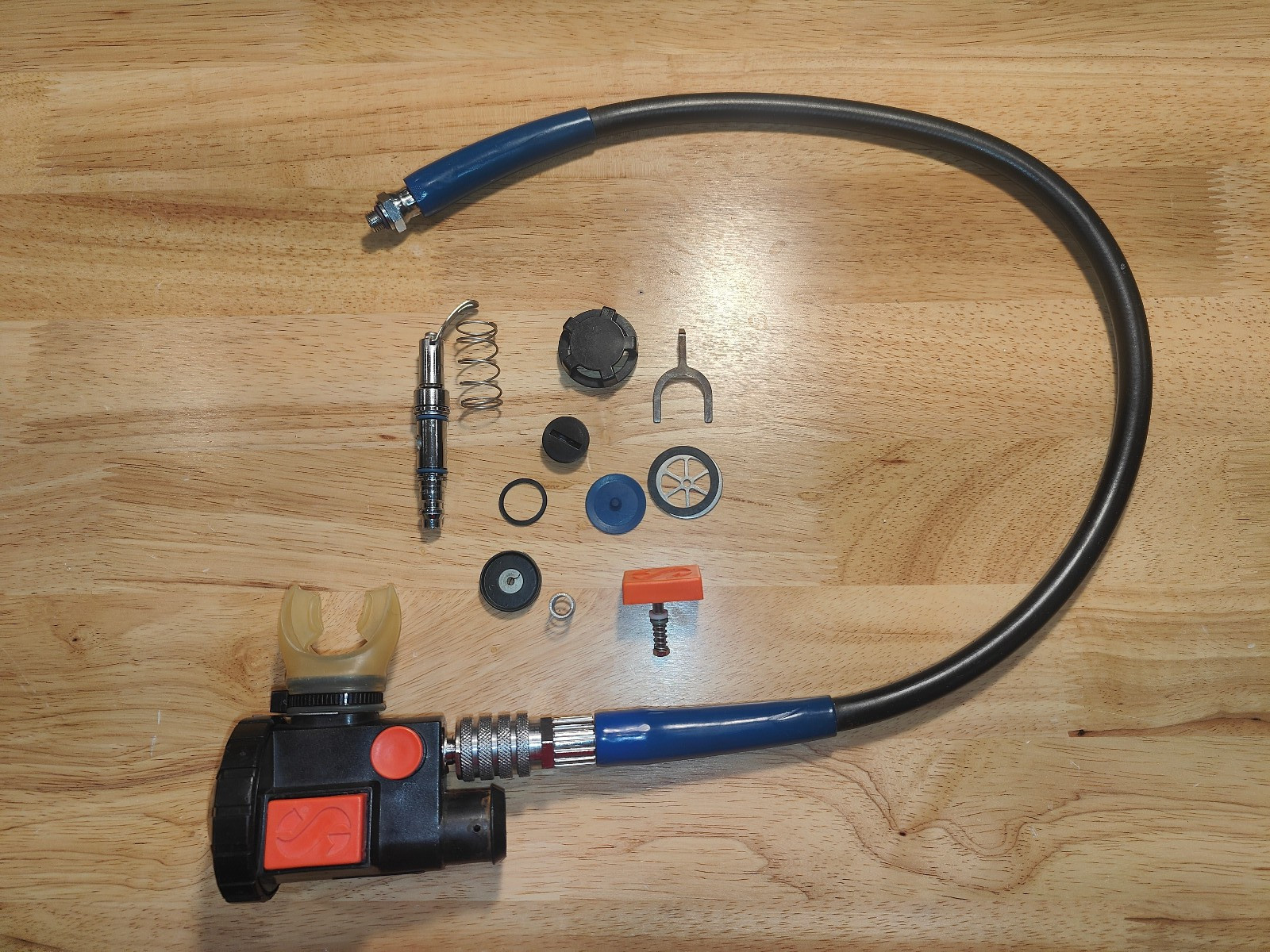 Scubapro AIR2 2nd Gen Inflator Regulator with Hose, Spare Parts. Tested Good