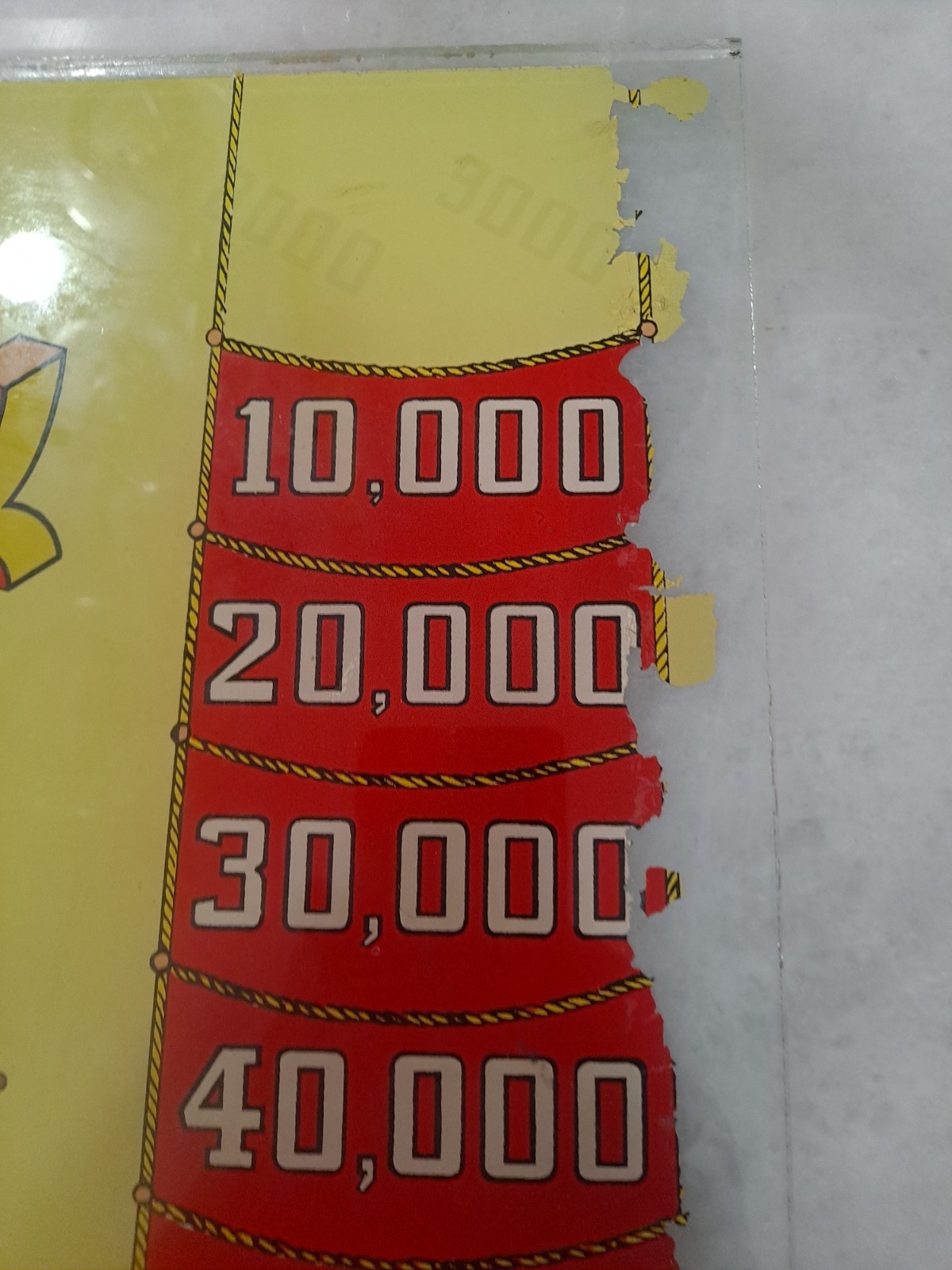 GOTTLIEB,S, ON DECK, Original Pinball Machine BACK GLASS, 1964
