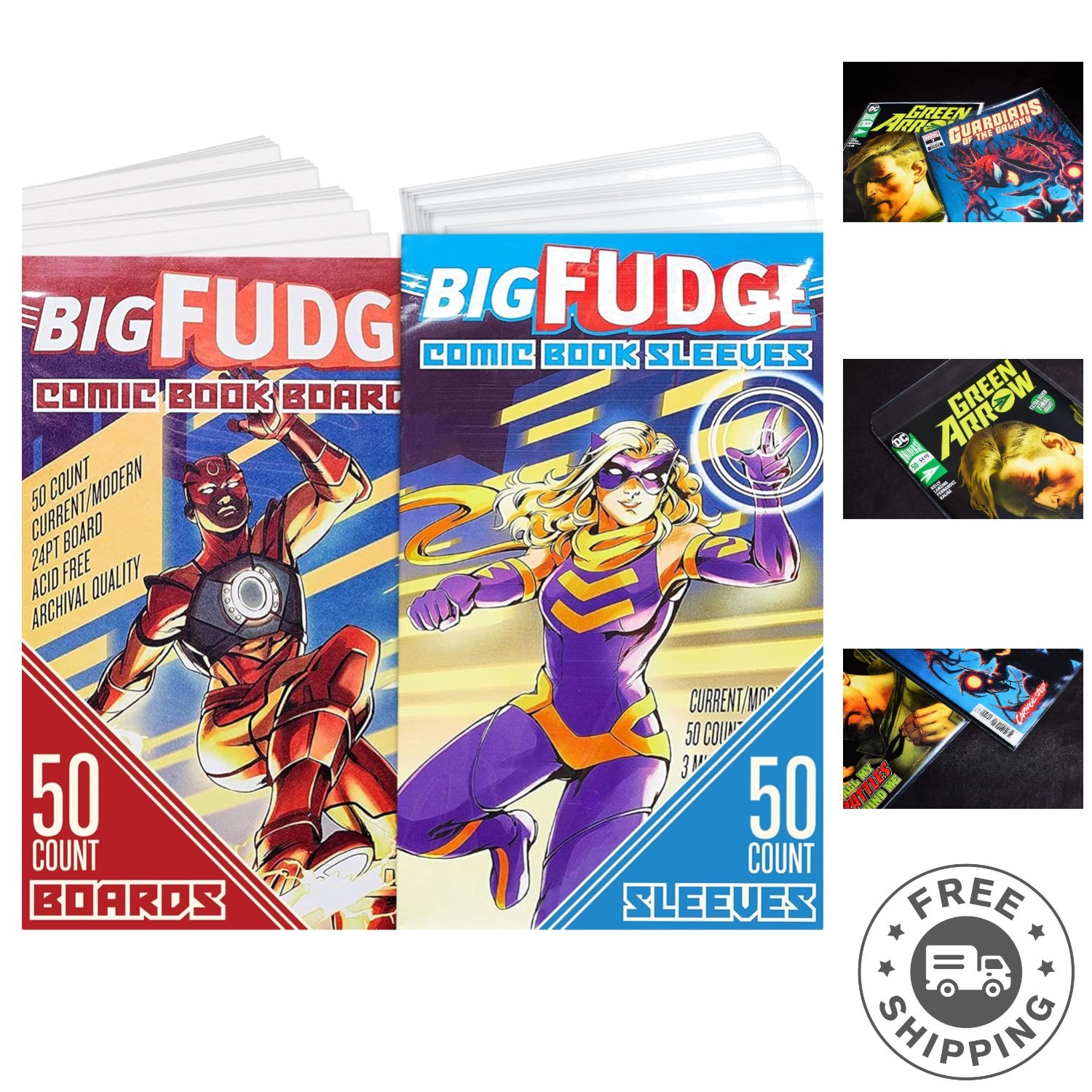 50 Archival Comic Book Bags & Boards - 7.25" x 10.5" for Ultimate Protection