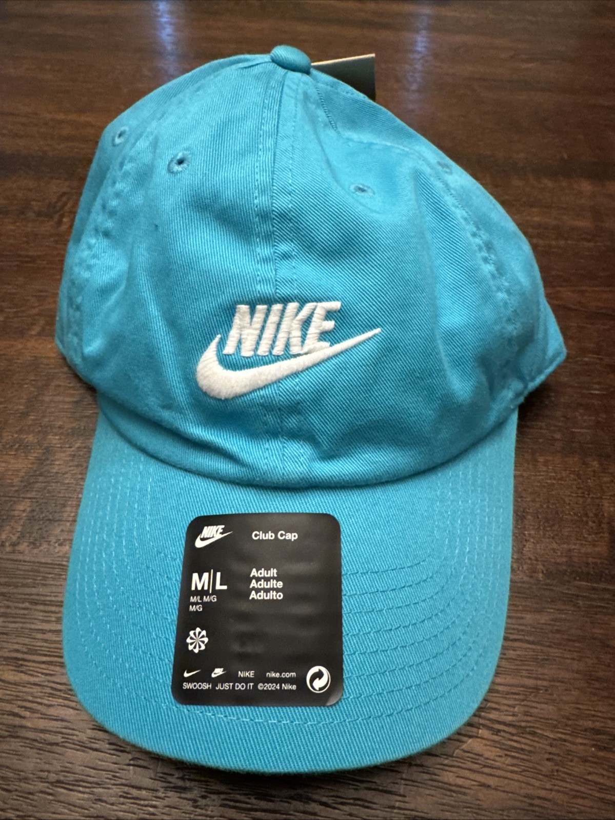Nike Club Cap Unisex M/L Teal  Unstructured Futura Adjustable Strapback Hat
