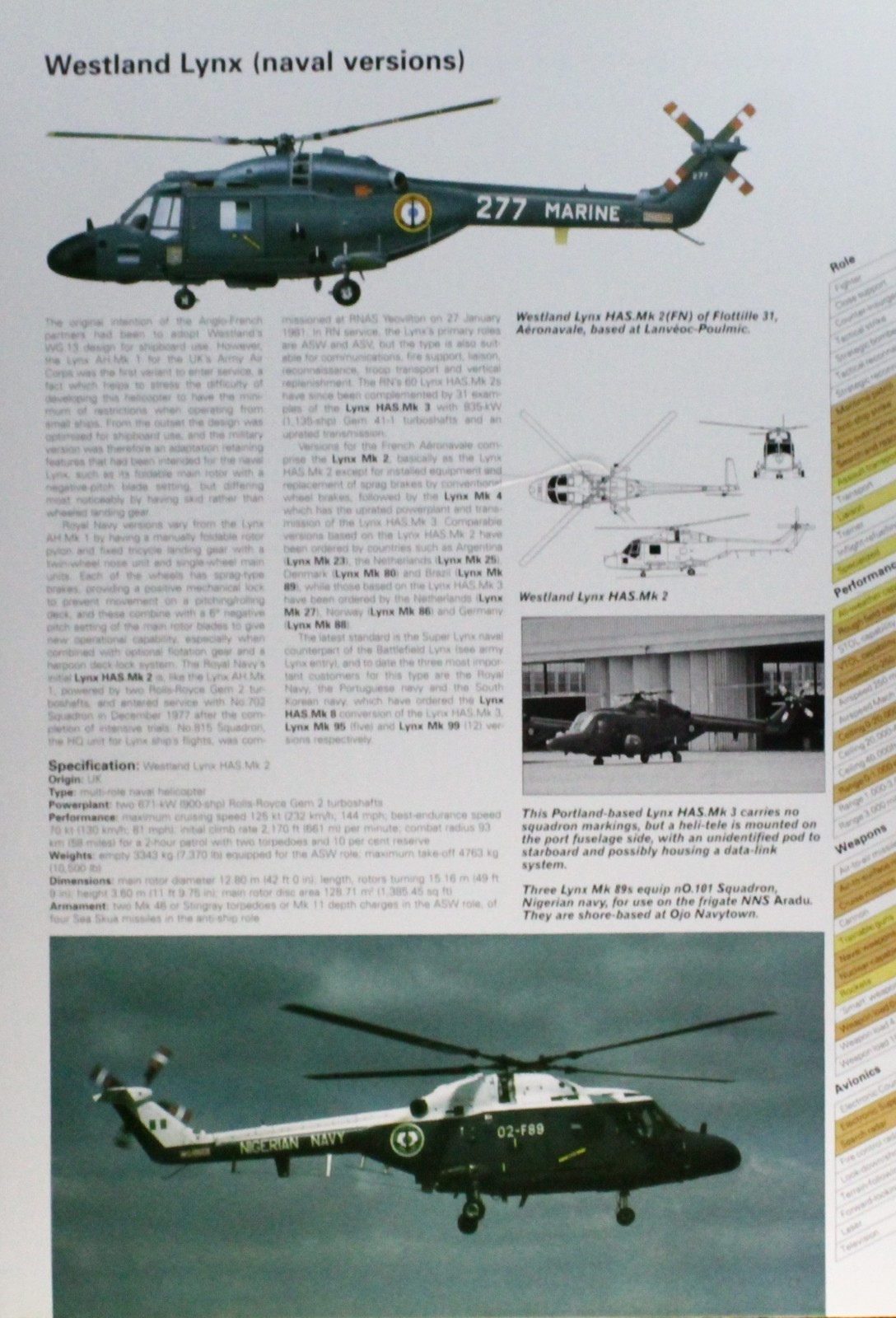 Westland Lynx Helicopter Picture Vtg Info Sheet Wall Art Decor Display
