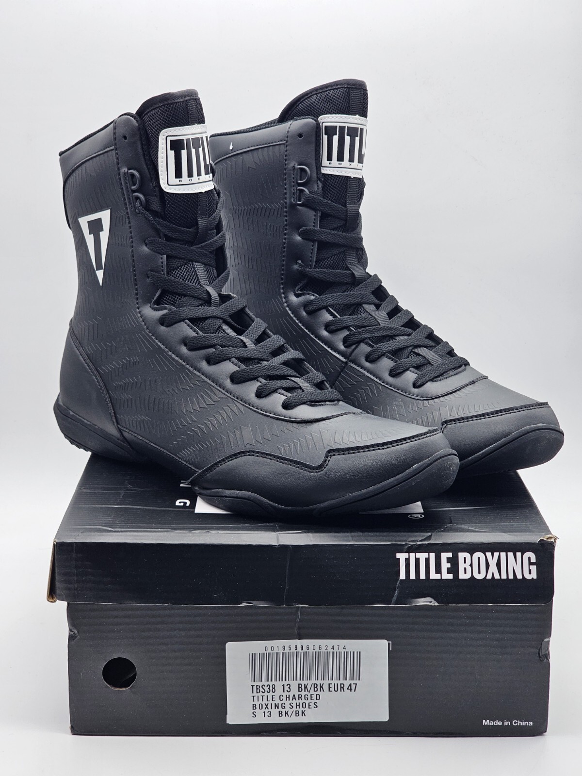 TITLE Boxing Total Balance Boxing Shoes TBS38 - Black - US Size 13