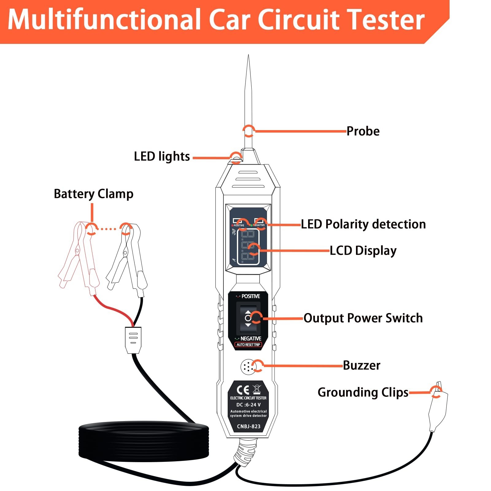 Lqito Multifunctional Car Circuit Tester Component Activation Electrical Test...