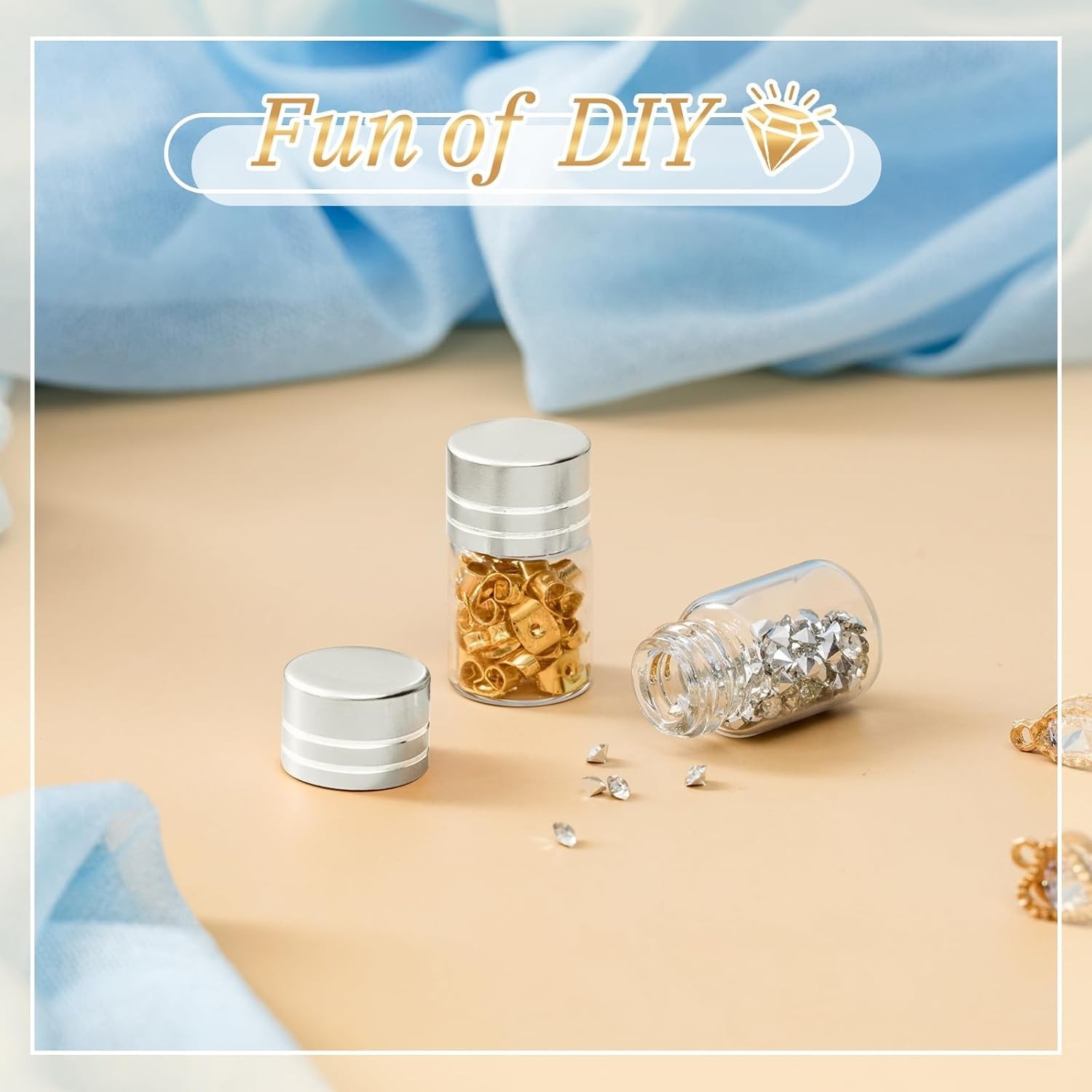 50 Pcs 2ml Tiny Glass Bottles Vials Mini Small Clear Bottles Glass Jars Empty...