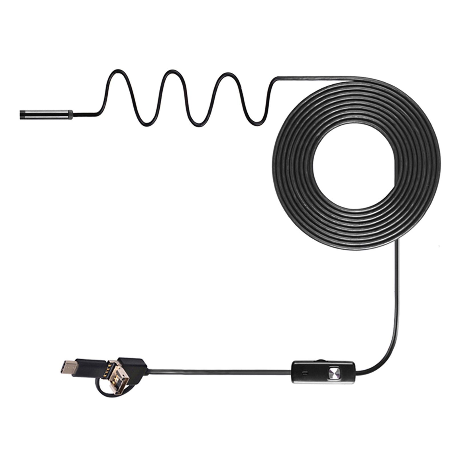 3-in-1 Industrial Endoscope Borescope Inspection Camera Built-in 6 LEDs IP6 SKDA