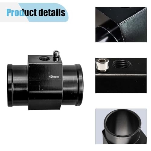 3PCS Auto Water Temp Joint Pipe, Aluminum Sensor Gauge Radiator Hose 40MM
