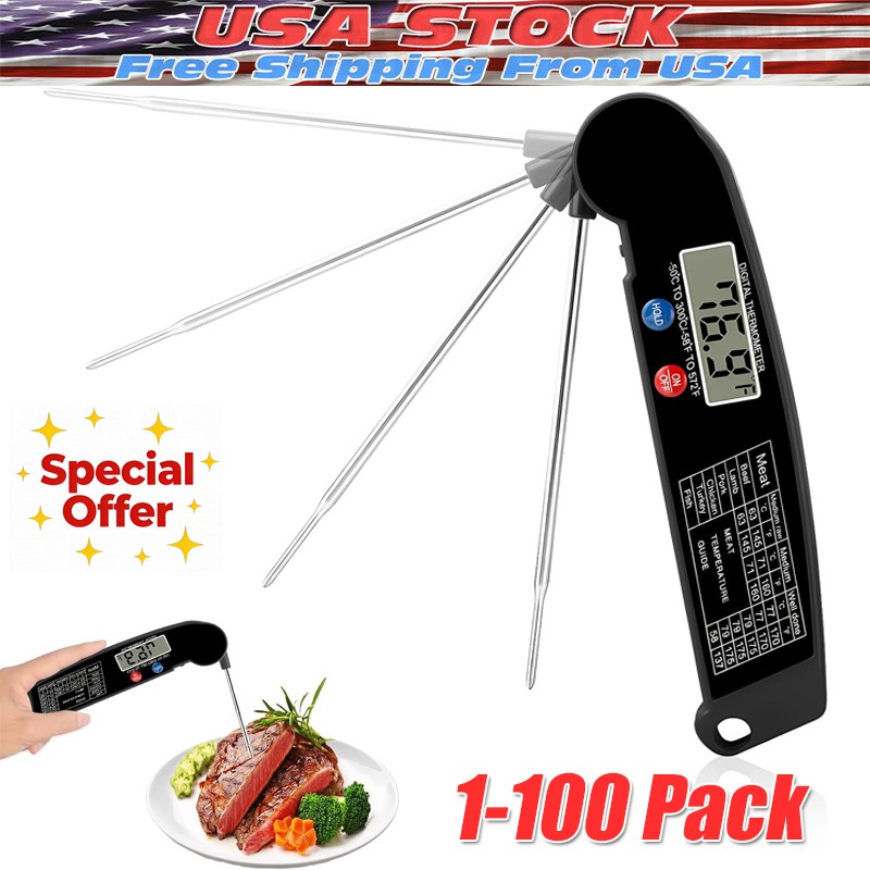 Instant Read Digital Meat Thermometer BBQ Grill Smoker For Kitchen Food Cooking